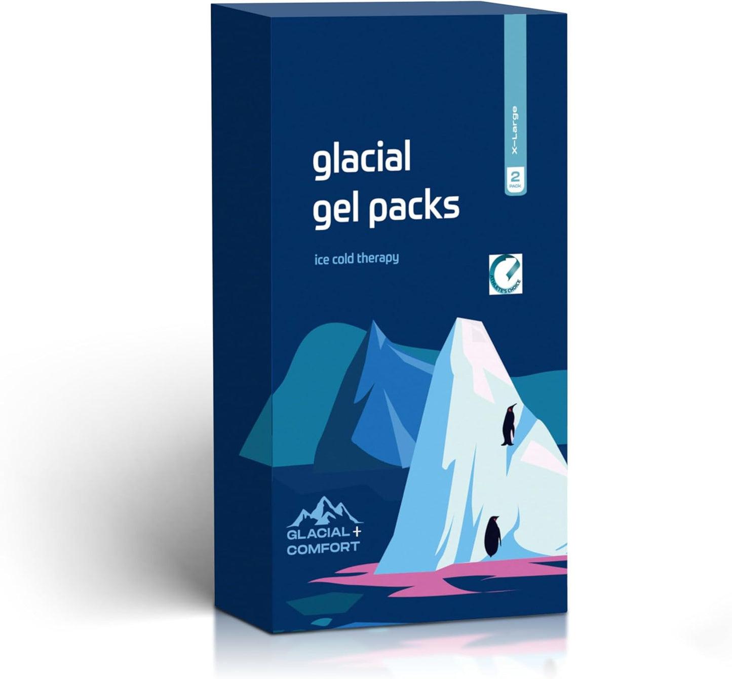 Glacial Comfort Gel Ice Pack for Back Pain - (21" x 13") Reusable Cold Pads for Hip, Knee, Shoulder Injuries, Muscle Strains, Migraine & Postpartum Recovery - Compression Pad