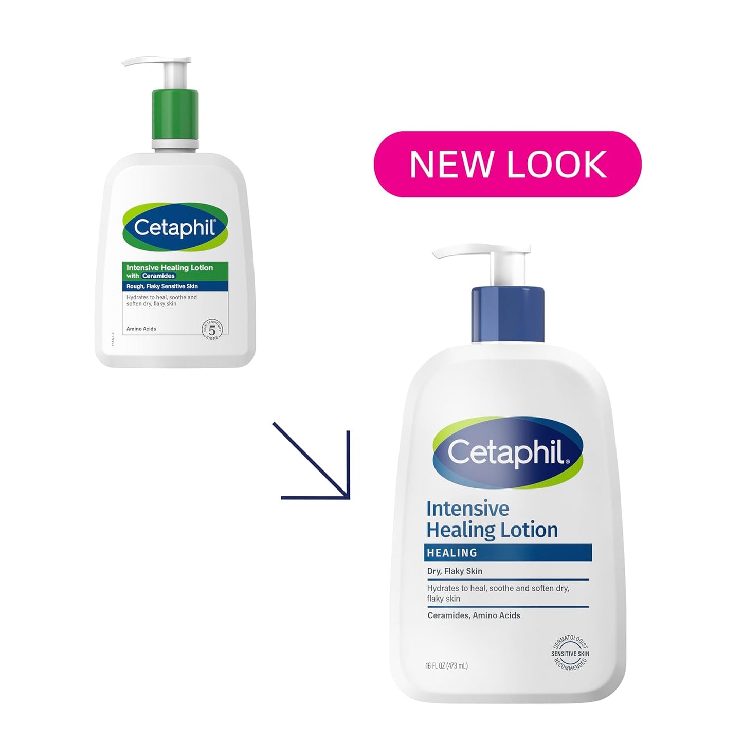 Cetaphil Intensive Healing Lotion with Ceramides 16 Oz For Dry, Rough, Flaky Sensitive Skin 24-Hour Hydration Fragrance, Paraben & Gluten Free