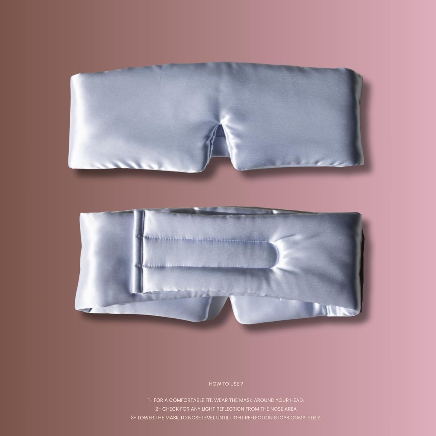 Silk Eye Mask - 100% Pure Mulberry 22 Momme Silk Sleep Mask, Adjustable Sleep Mask for Women and Men(Adjustable, Cloud Blue)