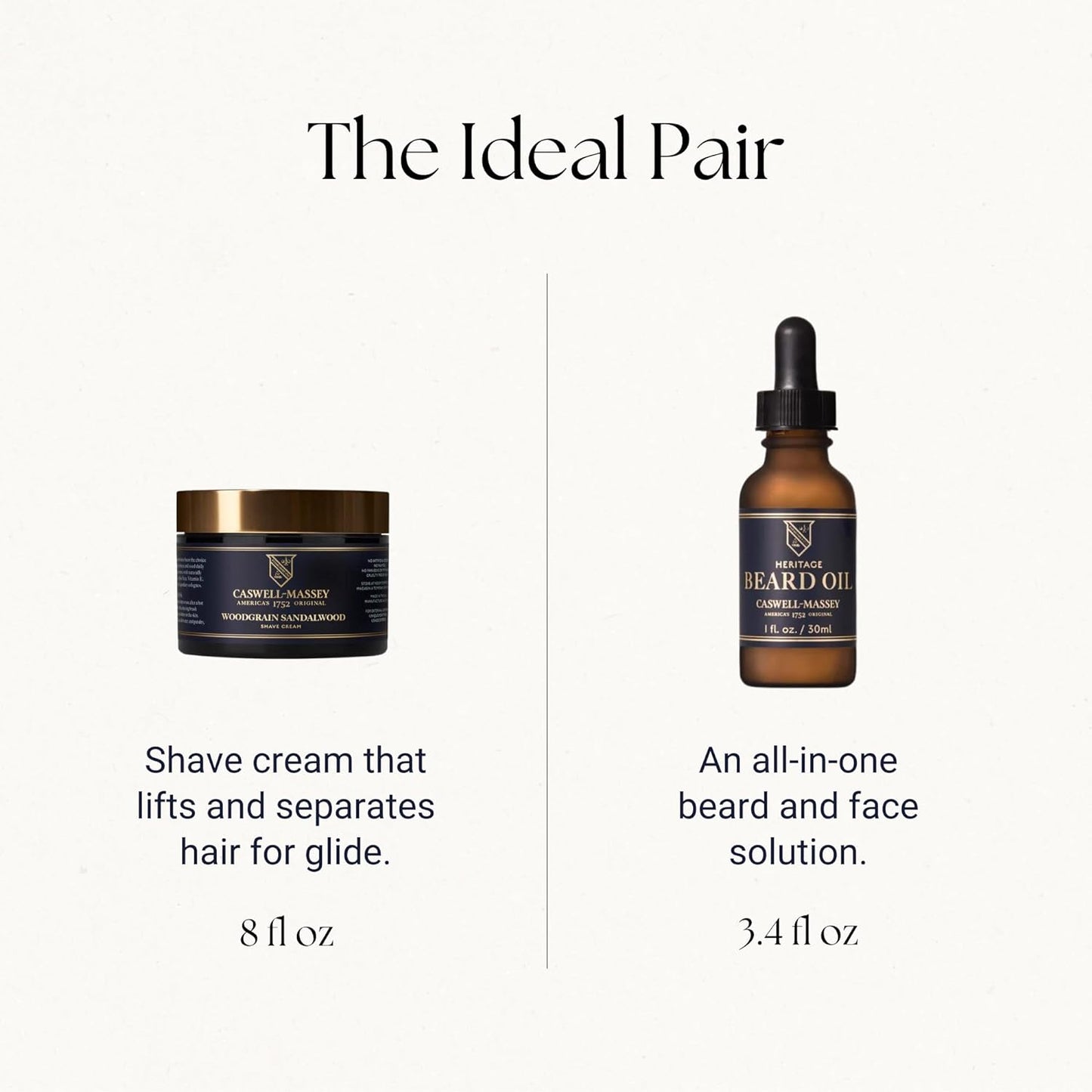 Caswell-Massey Heritage Woodgrain Sandalwood Shave Cream, Natural Men’s Shaving Cream for Smooth Beard Shaving, Soothing for Sensitive Skin, USA Made, 8 Fl Oz