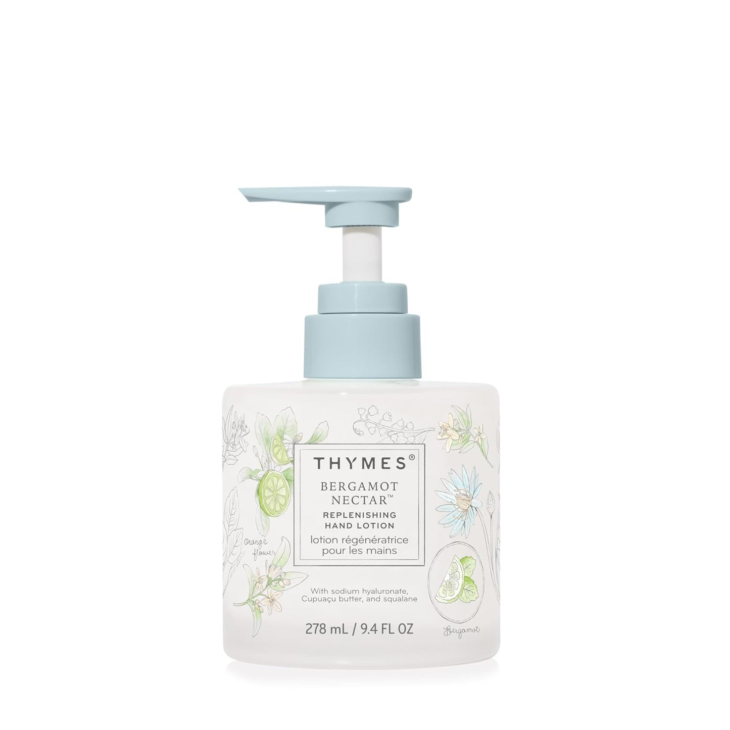 Thymes Replenishing Hand Lotion for Dry Skin - Daily Moisturizer Helps Reduce Dryness - Hand Lotion for Women & Men Formulated with Sodium Hyaluronate & Squalane (Bergamot Nectar, 9.4 fl oz)