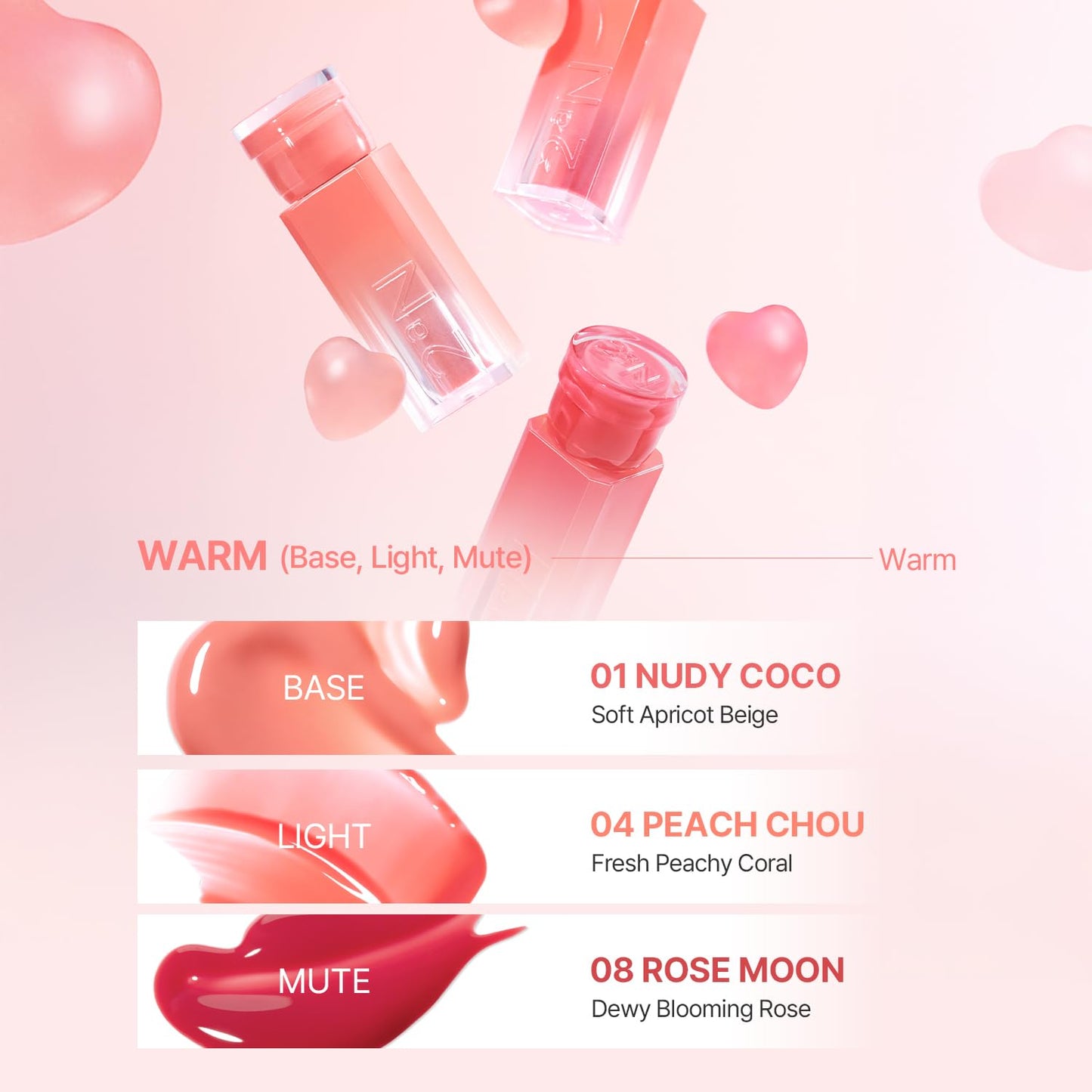 2aN Glaze Bouncing Tint – Lightweight, Moisturizing Lip Tint with High-Shine Finish, Smooth, Light Plumping, Comfortable Wear, Korean Makeup (Rose Moon, 0.16 oz)
