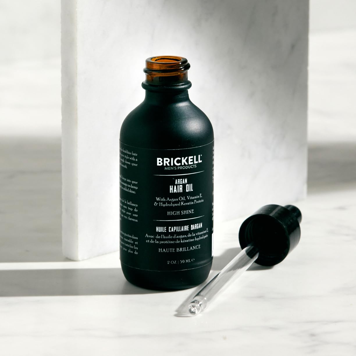 Brickell Men's Argan Oil for Hair, Natural and Organic Hair Oil For Men, Lightweight Hair Treatment, 2 Ounce, Scented