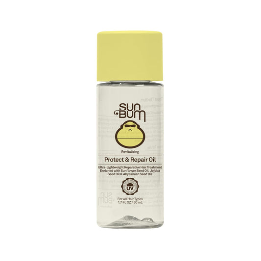 Sun Bum Revitalizing Protect and Repair Hair Oil - Light-weight Hair Care Treatment - Strengthen and Hydrates - UV Protection against Heat Damage and Sun Rays - Enriched with Jojoba Oil - 1.7 oz
