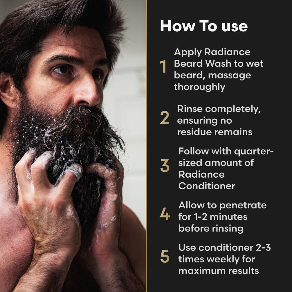 The Beard Struggle - Radiance Beard Wash & Conditioner Bundle - Silver Collection - Pack of 2, Viking Storm - Nourish, Cleanse, Softens, & Strengthens Beard - Beard Wash and Conditioner for Men