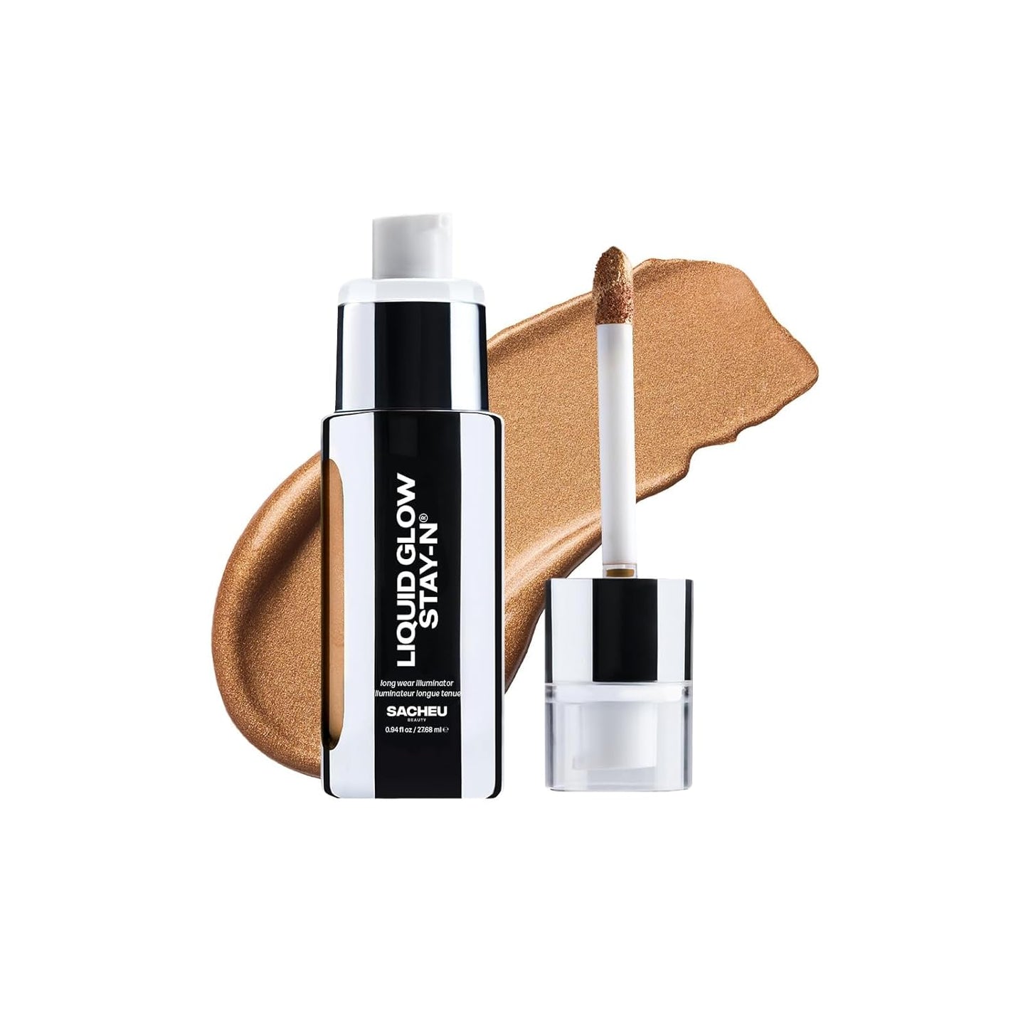 Sacheu Liquid Glow STAY-N Liquid Highlighter & Illuminator Makeup — 30ml Long Lasting Luminous Glow Lightweight Dewy Finish, Sun Daze