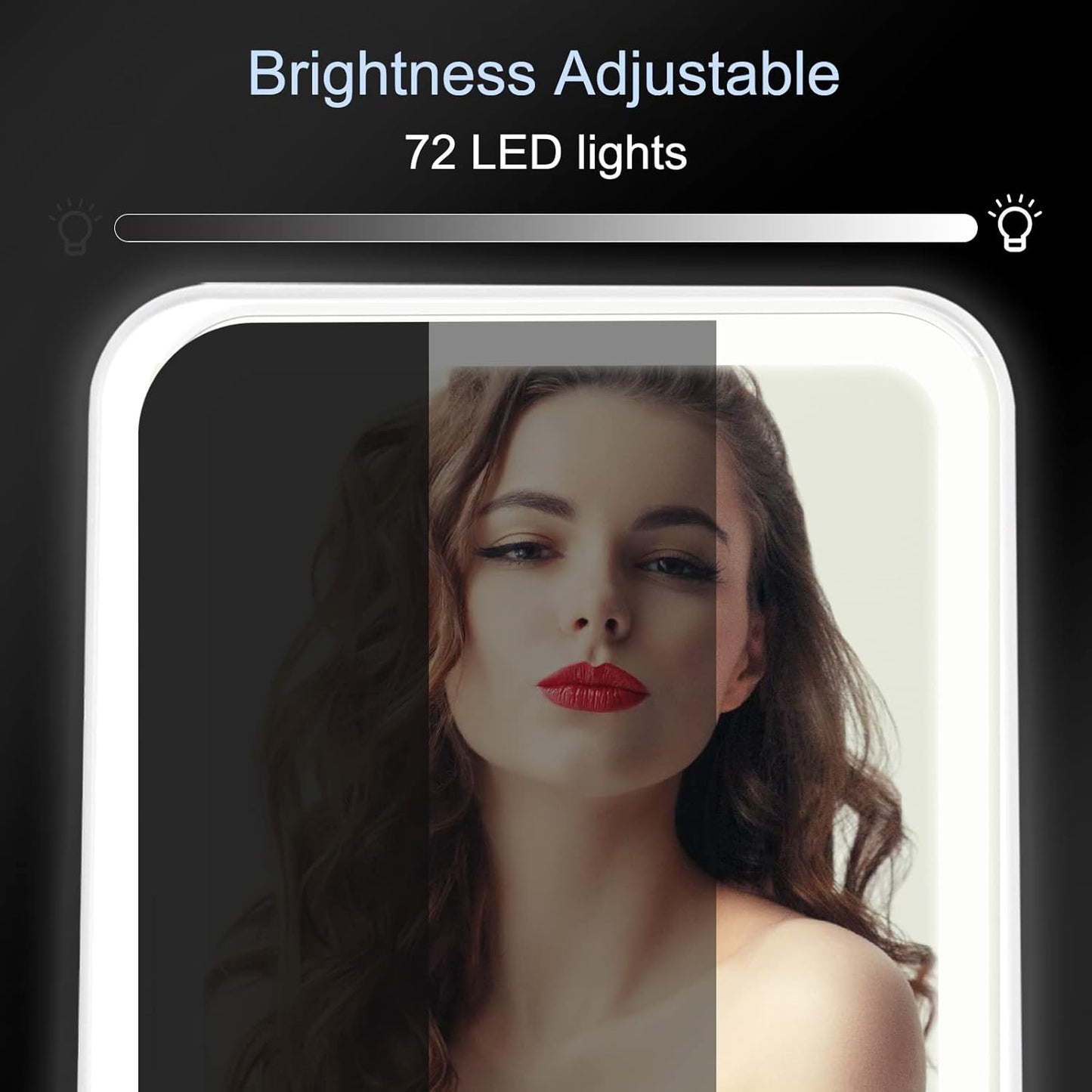 Rechargeable Travel Lighted Makeup Mirror with PU Leather Cover, Portable Travel Makeup Mirror with Lights, 3 Color Lighting,Touch Sensor Dimmable, Light Up Tabletop Folding Cosmetic Mirror Colorful