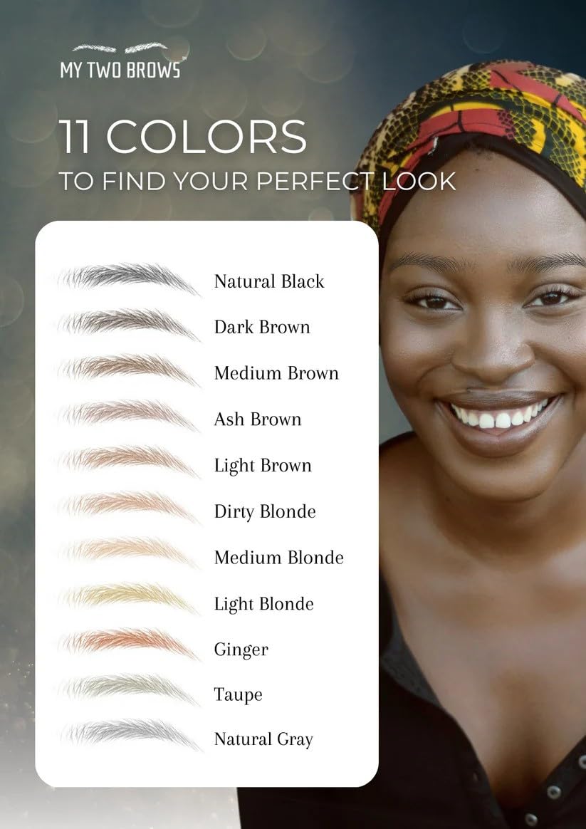 (10 pairs) Ginger Temporary Eyebrow Tattoo - Large Size - Waterproof & Smudgeproof - Assertive Arch Style Eyebrow Stickers - Sheet Lasts up to 30 Days - Won't Work on Existing Brows