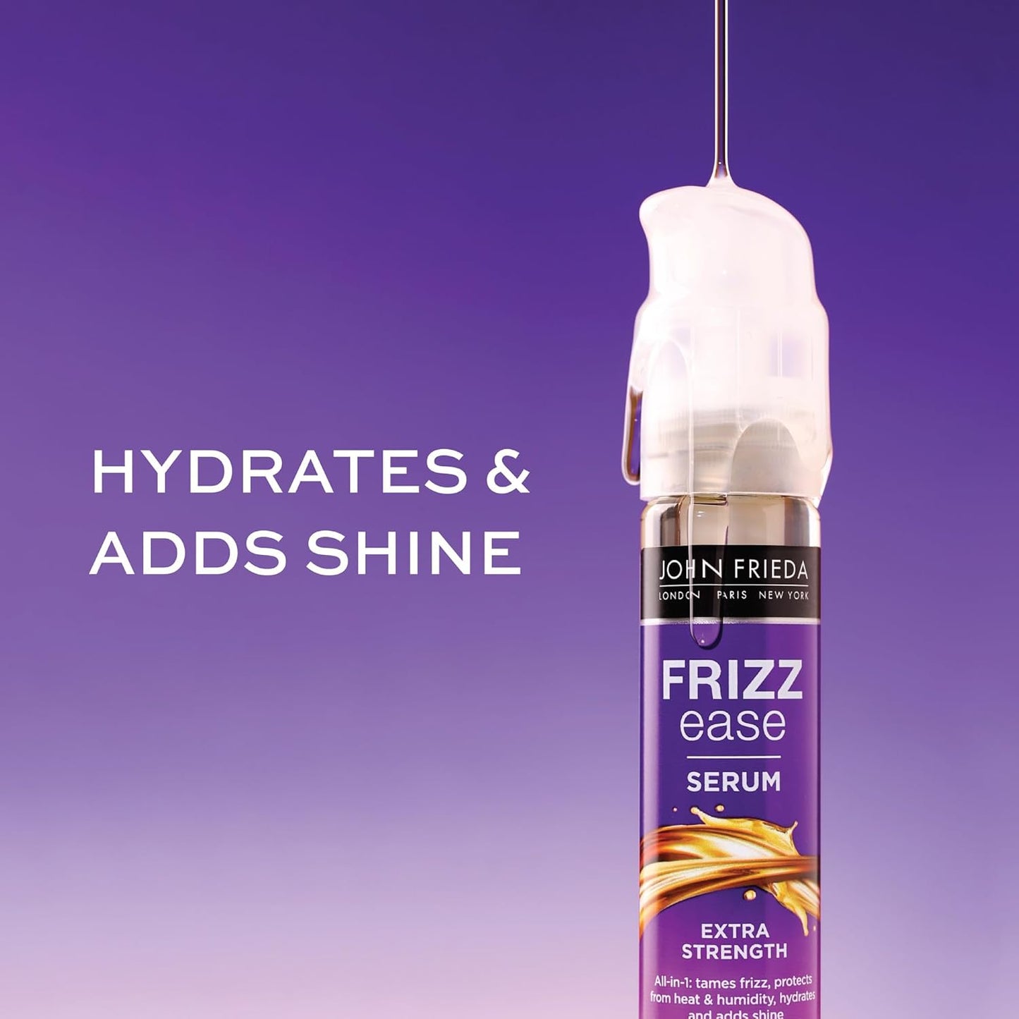 John Frieda Frizz Ease Extra Strength Hair Serum, Instantly Smooths for Healthy, Hydrated, Frizz-Free Hair, for Thick and Coarse Hair, with Argan + Coconut Oil for Heat Protection, 1.69 Oz, Pack of 2
