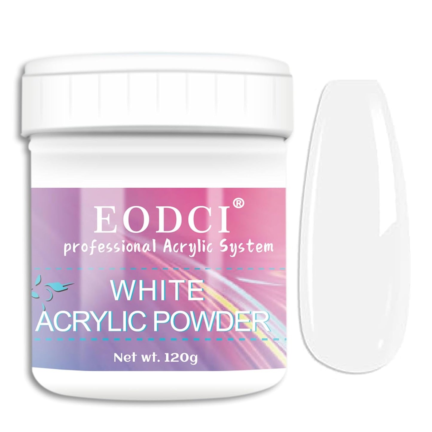 White Acrylic Nail Powder, 120g Professional Acrylic Nail Powder Polymer for 3D French Nail Manicure Extension Nail Carving No Need Nail Lamp