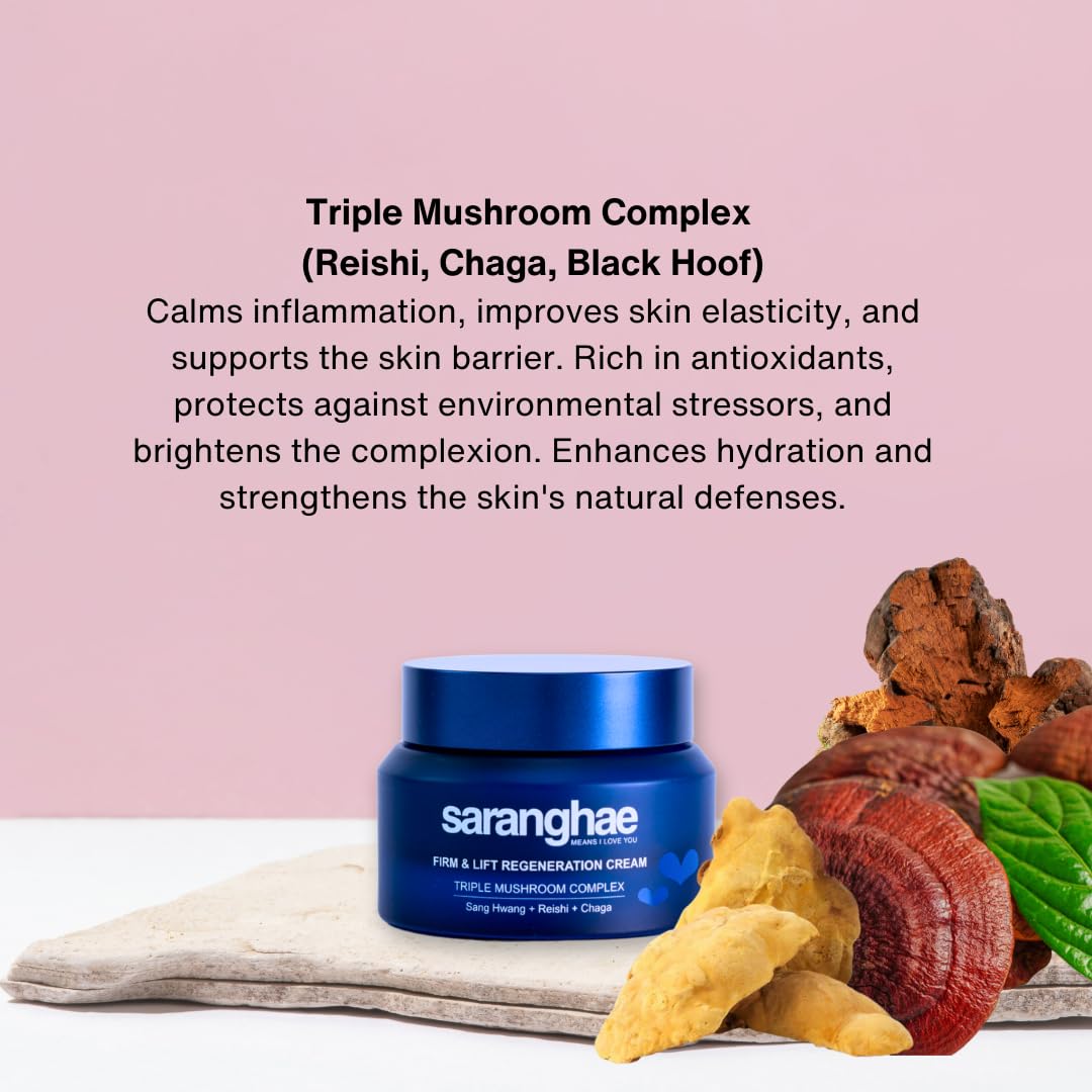 Hydrating Moisturizer Face Cream for Soft, Smooth Skin, Face Moisturizer for Dry Skin, with Triple Mushroom Complex: Reishi + Chaga + Sang Hwang along with Hyaluronic Acid - 2.02 oz