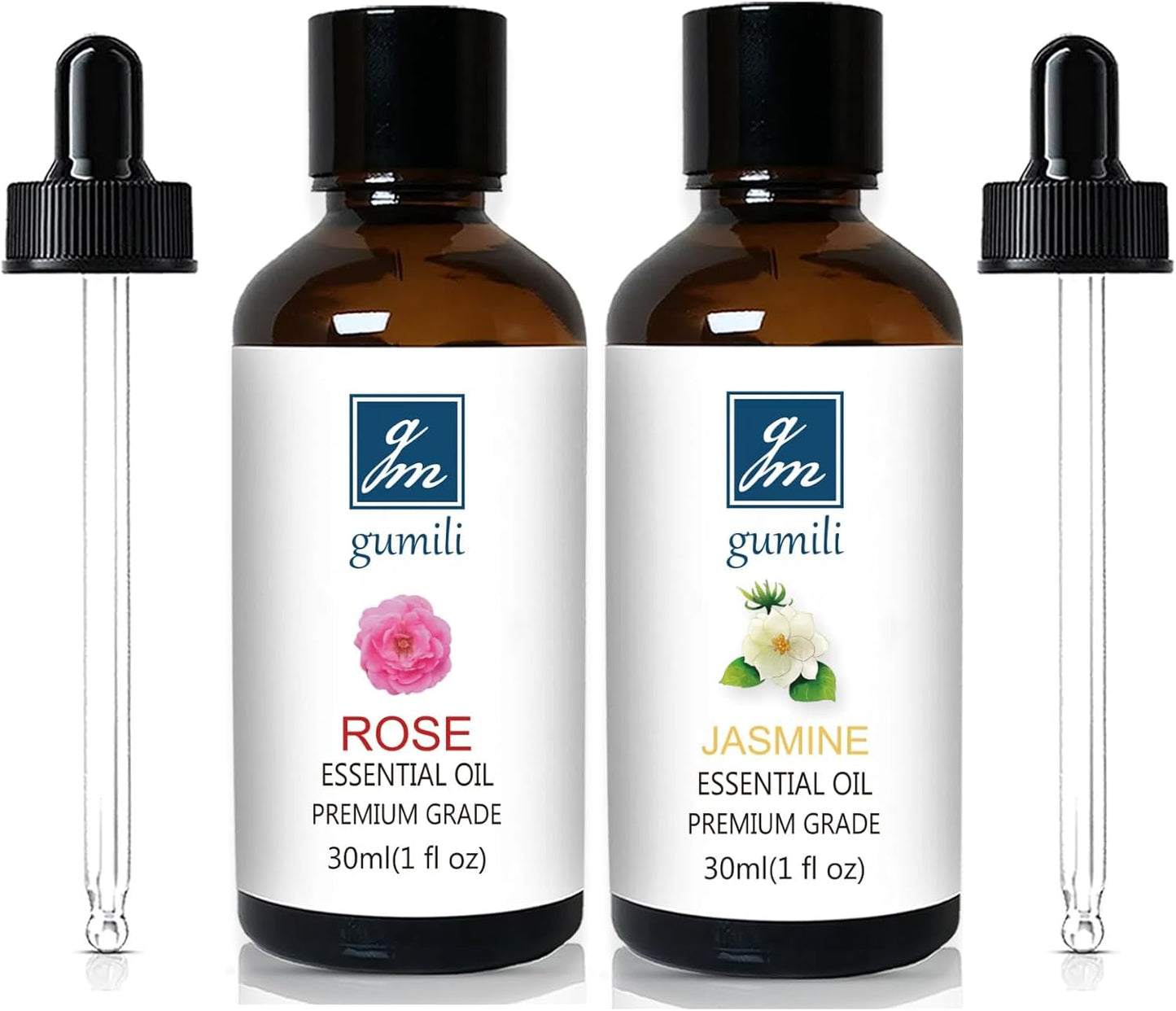 Rose Essential Oil and Jasemine Essential Oil, Floral Scent Oils Home Fragrance Oils for Diffuser Perfume Candle Soap Making - 2 Oz, Pack of 2