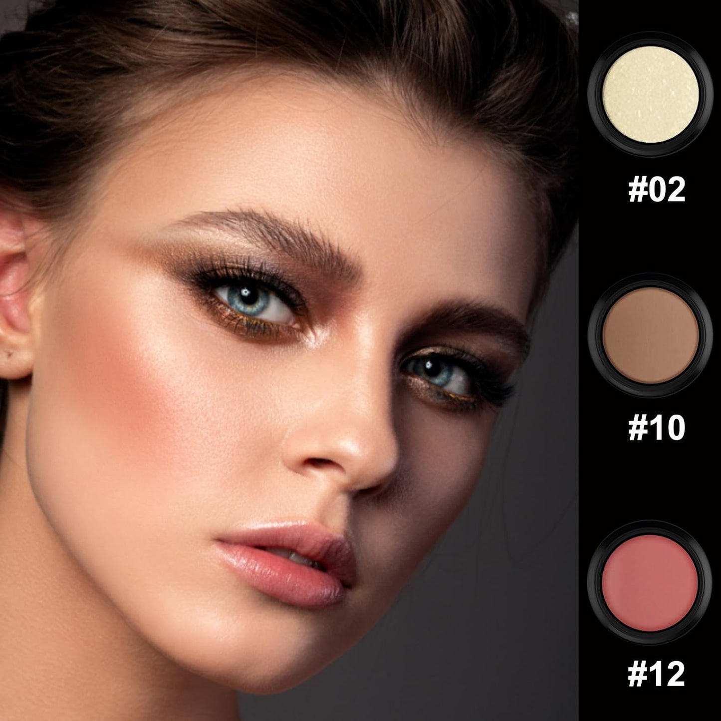 PHOERA Foundation,3 PCS Contour Stick Makeup Kit, Shades with Highlighter Stick, Blush Stick and Bronzer Contour Stick for Sculpt the Cheeks (104+105+Light-Medium Contour/Buff Beige+Sand+#02,#10,#12)