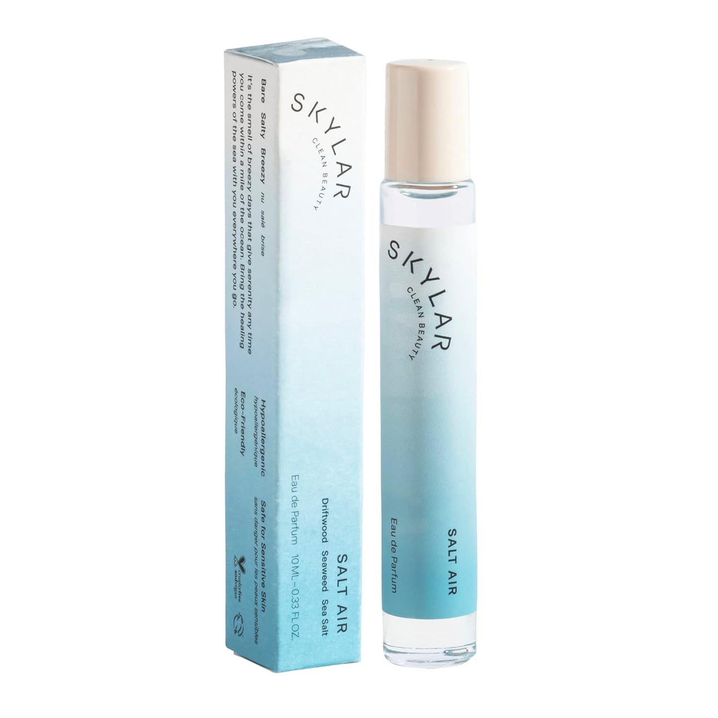 Skylar Salt Air Eau de Parfum - Hypoallergenic & Clean Perfume for Women & Men, Vegan & Safe for Sensitive Skin - Fresh Perfume with Notes of Driftwood, Sea Salt & Seaweed - 10mL /0.33 Fl oz