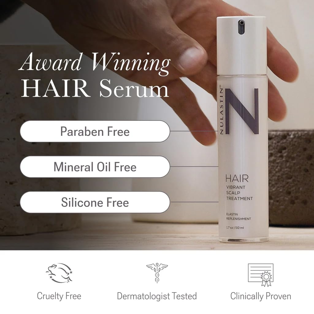 NULASTIN Hair Serum - HAIR Vibrant Scalp Treatment - Promote Scalp Care & Thicker Looking Volume in Thinning Hair - With Keratin & Peptides to Help Minimize Visible Shedding (2 Count, 1.7 Oz Each)