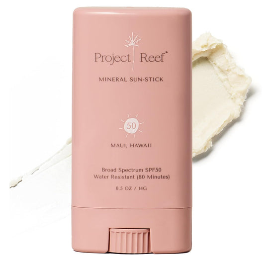 SPF 50 Mineral Sunscreen Stick – Compact SPF Stick, Hawaii Reef Act 104 Compliant, Vegan, Ocean-Friendly, Water-Resistant, 0.5 oz