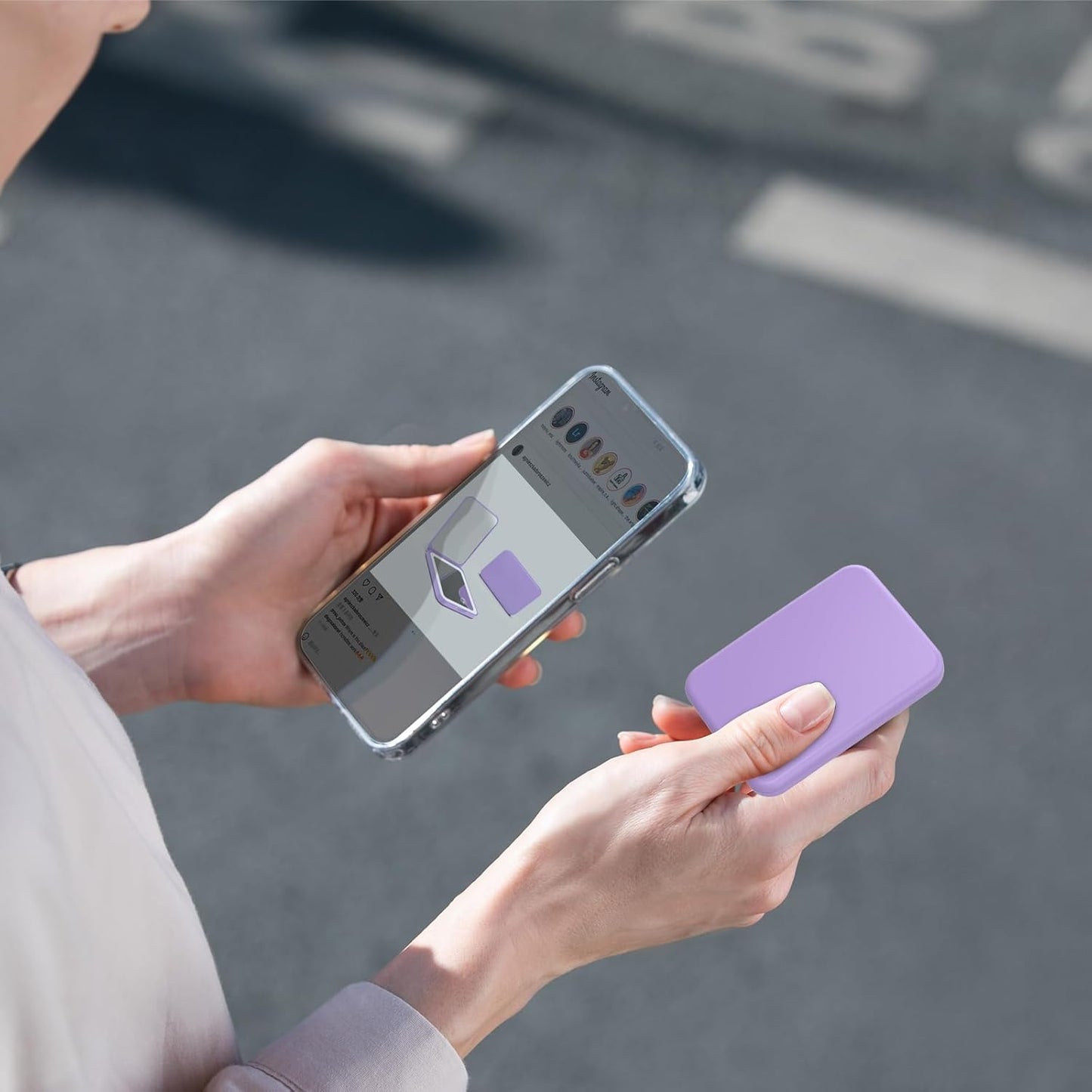 Kintion 2025 Pocket Mirror, Rechargeable Dimmable 3 Color Lighting 1X/3X LED Compact Travel Makeup Mirror for Purse, Portable, Folding, Handheld, Small Lighted Mirror for Women Gift, Purple