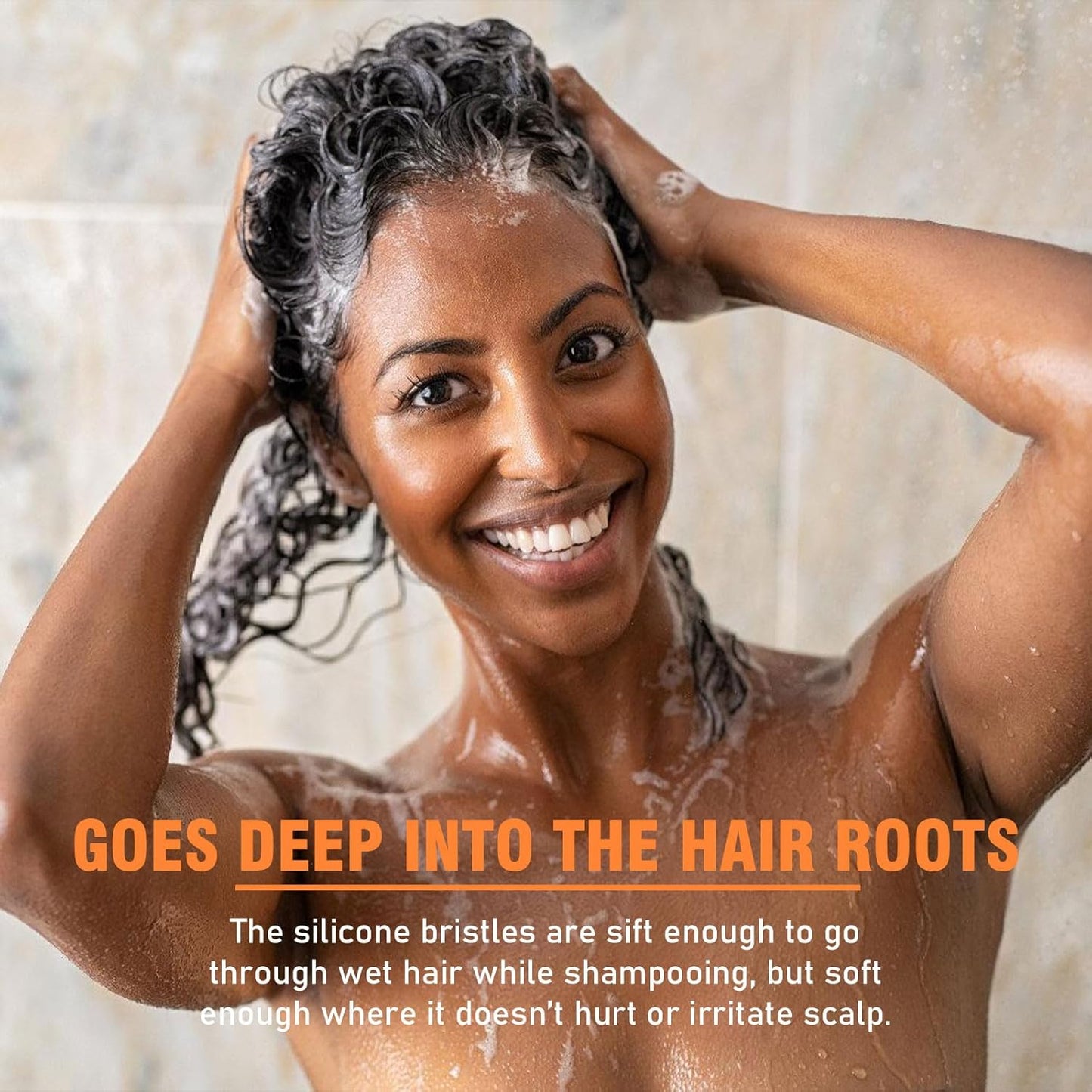 Scalp Massager Shampoo Brush, Scalp Scrubber for Dandruff & Build Up, Scalp Massager Hair Growth - 100% Silicone, Plastic Free