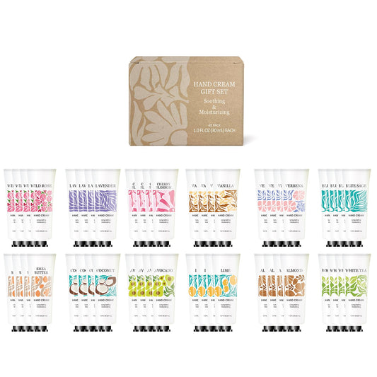 BODY & EARTH # LOVE 48 Pack Hand Cream for Women Gifts Moisturizing Hand Lotion Cream For Dry Hands Bulk Mini Hand Lotion Gift Sets For Mother's Day Valentine's Day Christmas