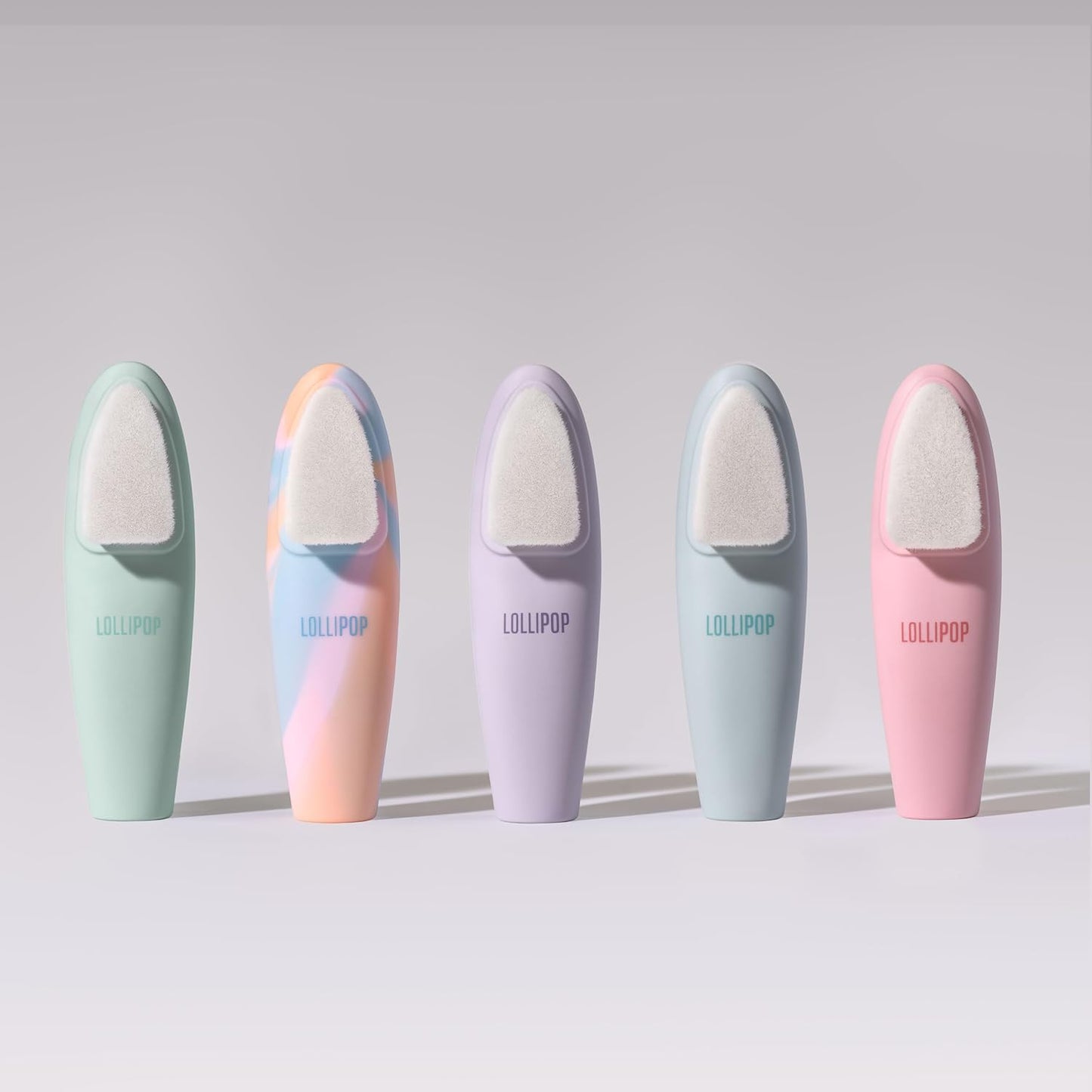 LOLLIPOP Dual-Sided Facial Cleansing Brush | Handle Size Silicone Face Exfoliator and Soft Fiber Cleanser | Manual Face Scrubber for Pores, Makeup Removal, Blackhead and Skincare Routine, Bubblegum