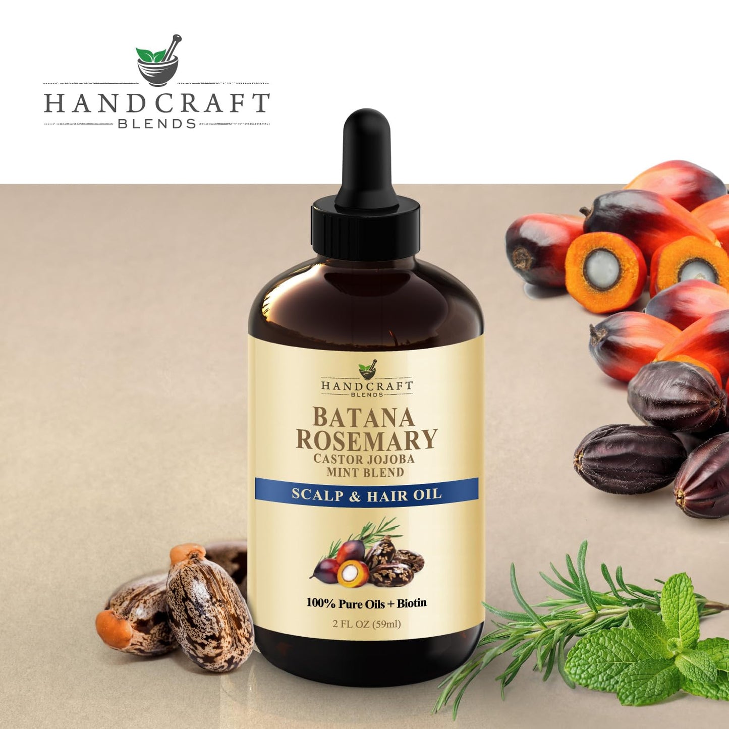 Batana & Rosemary Hair Growth Oil 2oz – Scalp Treatment & Strengthening for Growth & Loss, Thinning, Dry Scalp, Split Ends – Natural Hair Oil for Women & Men – Intensive Repair & Nourishing Formula