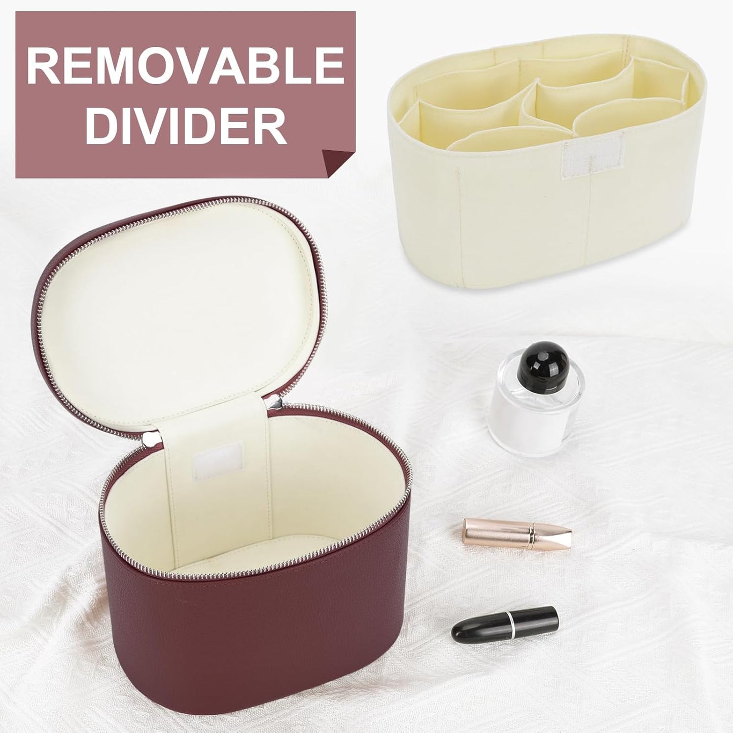 YFGBCX Makeup Bag Vanity Case with Removable Divider Travel Toiletry Bag Portable Cosmetic Bag Makeup Organizer Case