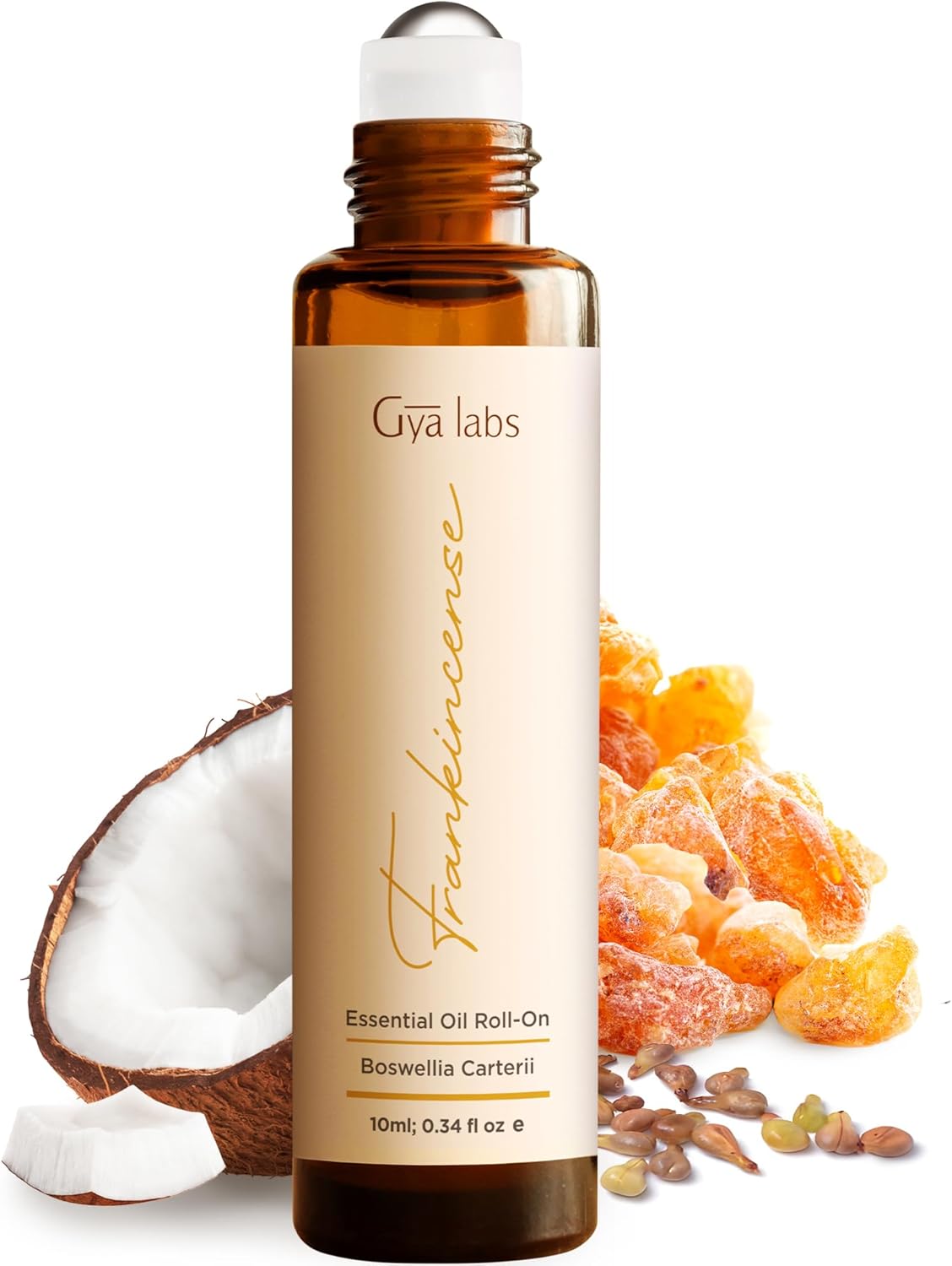 Gya Labs Frankincense Essential Oil Roll on for Face - 100% Pure Natural Frankincense Oil Roller for Skin, Aches Comfort, Soothing Aromatherapy, Self-Care Gifts for Men & Women (0.34 Fl Oz)