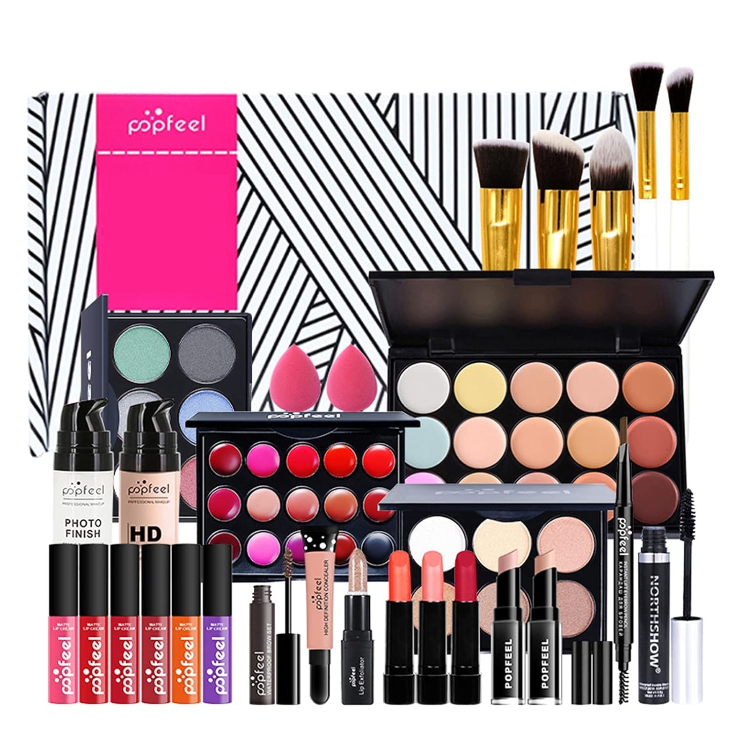 Multi-purpose Makeup Kit All-in-One Makeup Gift Set Colours Mix Eyeshadow Concealer Lip Gloss Pressed Powder and Powder Blusher Cosmetic Makeup Palette Set Kit #091