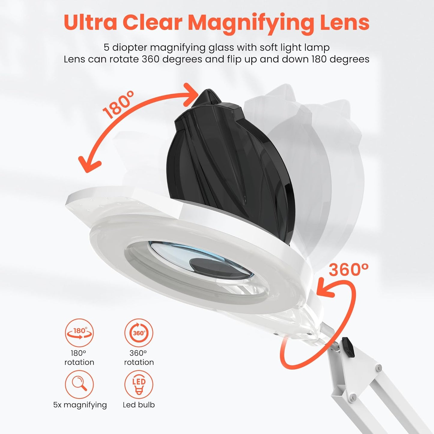 TASALON Professional Facial Steamer with 5X Magnifying Lamp, 2-in-1 Esthetician Steamer on Wheels with Ozone and Hot Mist, Ionic Facial Steamer for Facial Deep Cleaning and Moisturize