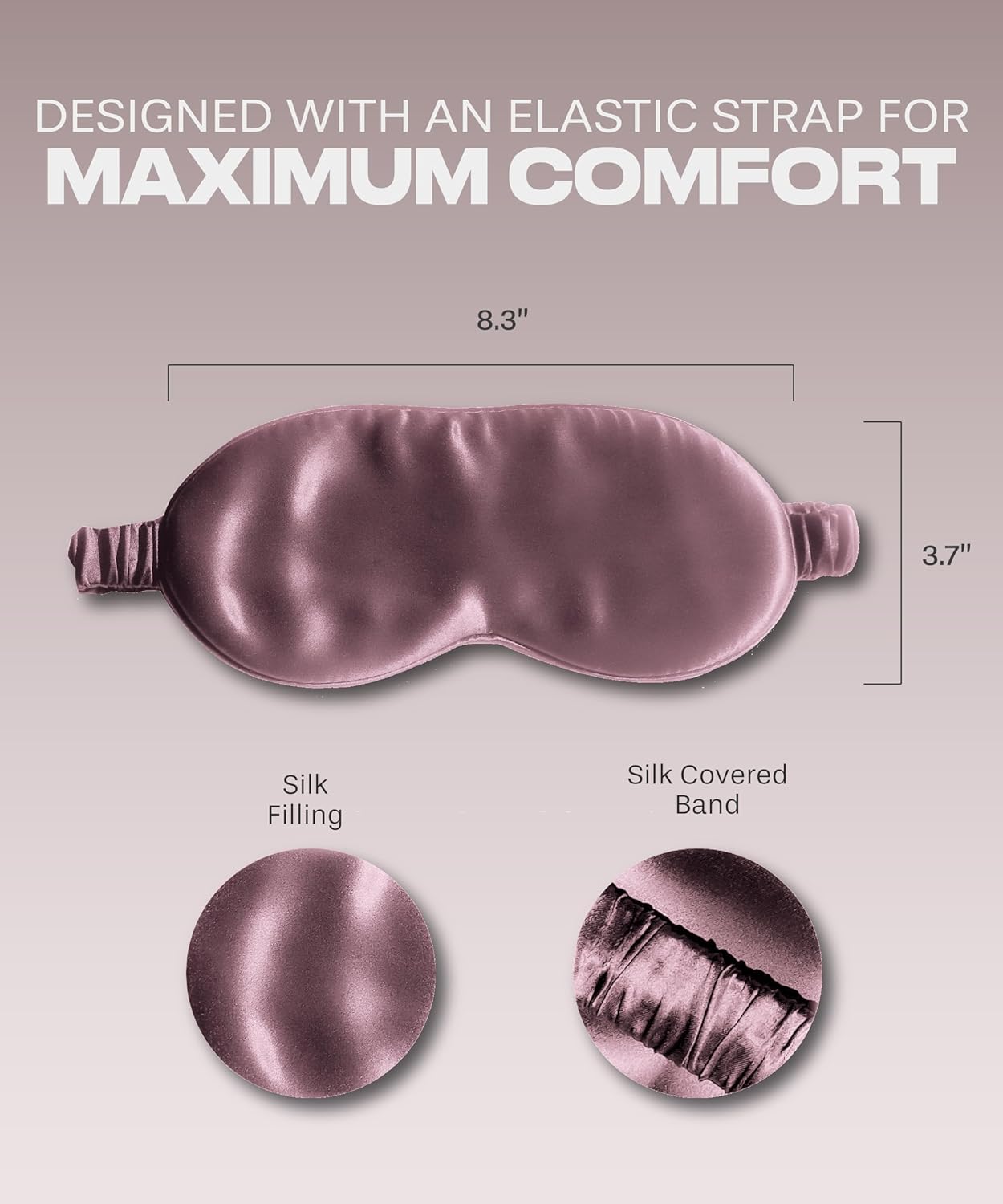 SUNDAYSILKS™ Exclusive Mulberry Silk Sleep Mask | Soft Eye Covers, Blackout Sleeping Mask for Women & Men | Silk Eye Mask for Sleep, Travel, and Relaxation | Antifaz para Dormir [Deep Muave]