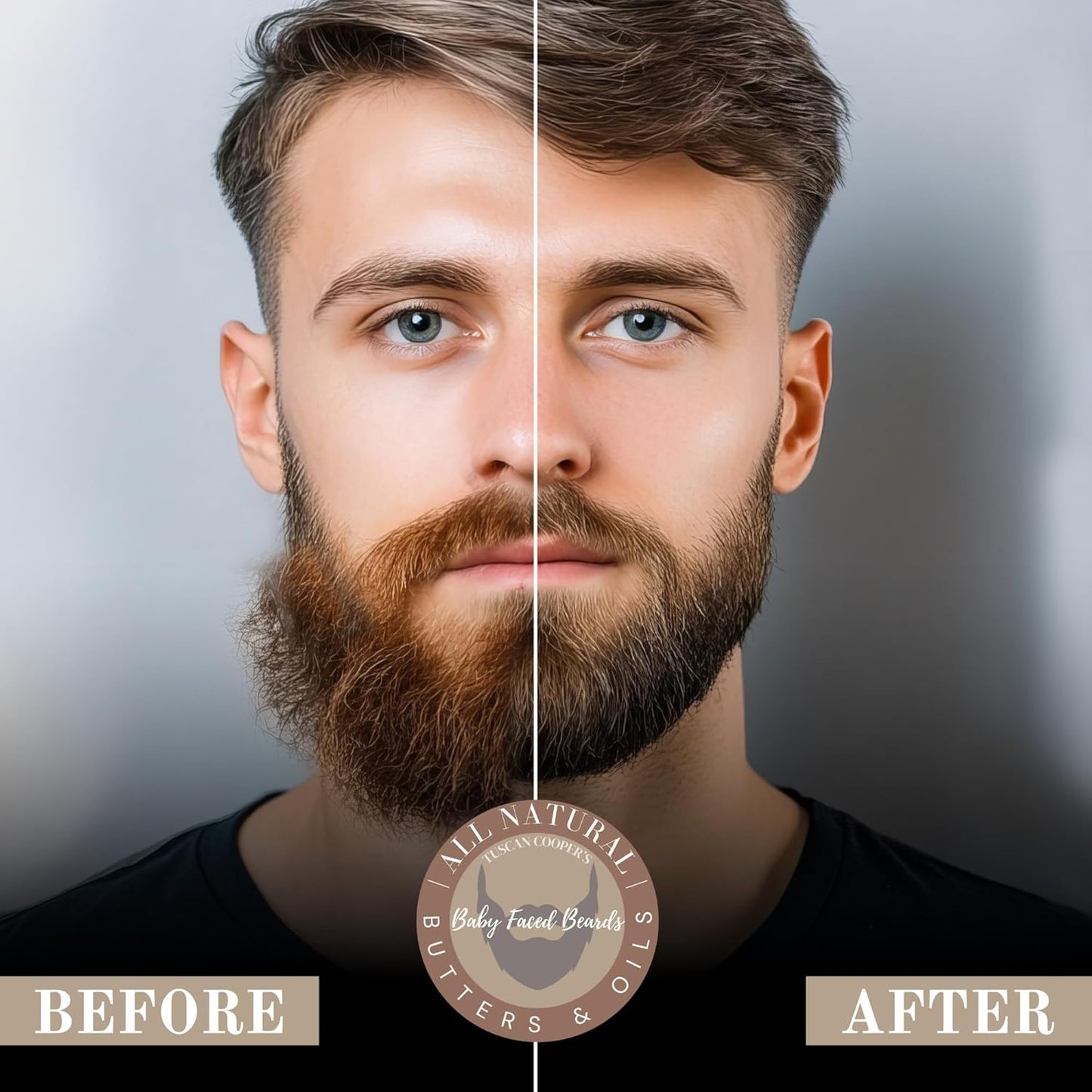 Tuscan Cooper's Baby Faced Beards Oil for Men - Hydrating, Nourishing, Natural Beard Softener and Conditioner for All Hair Types. Coconut, Jojoba, and Sweet Almond Moisture - Rawhide and Pear Scent