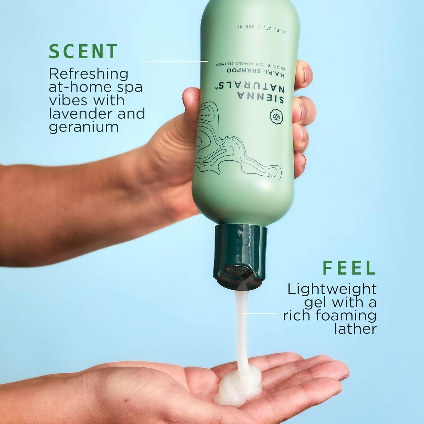 Sienna Naturals - HAPI Shampoo - Anti Frizz - Sulfate-Free, Scalp-Nourishing & Hydrating Cleanser - Gently Removes Buildup Without Stripping - pH-Balanced, Vegan & Clean Formula - 11oz