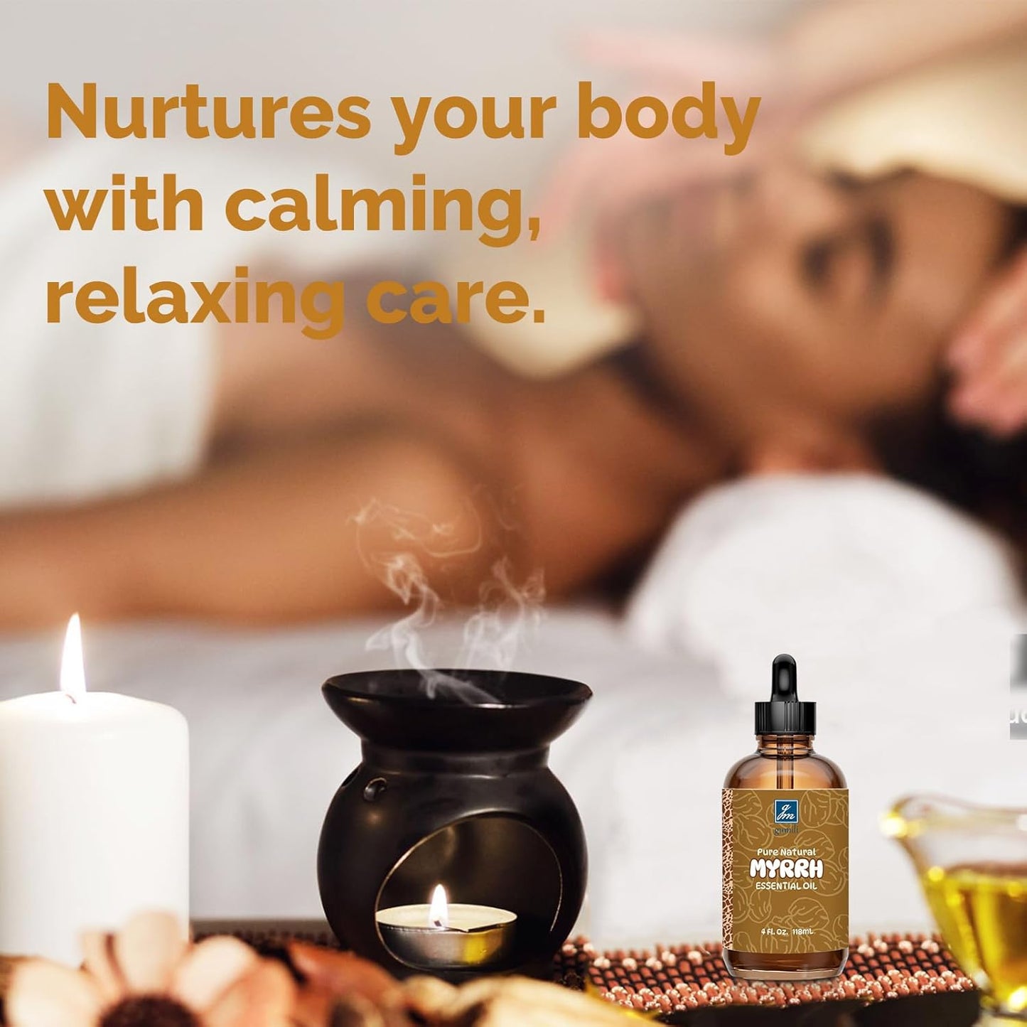 Myrrh Essential Oil 4 Oz, 100% Pure Natural Myrrh Oil for Diffuser, Skin, Hair, Body & Face, Massage, DIY & Home Use