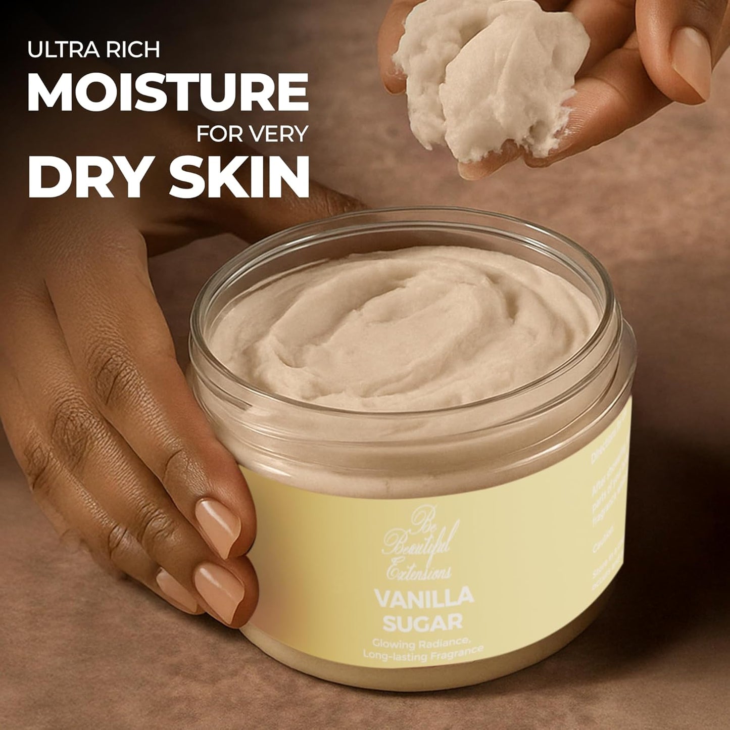 body butter vanilla sugar scent long -lasting fragrance,hydrate skin jojoba oil and more 8oz