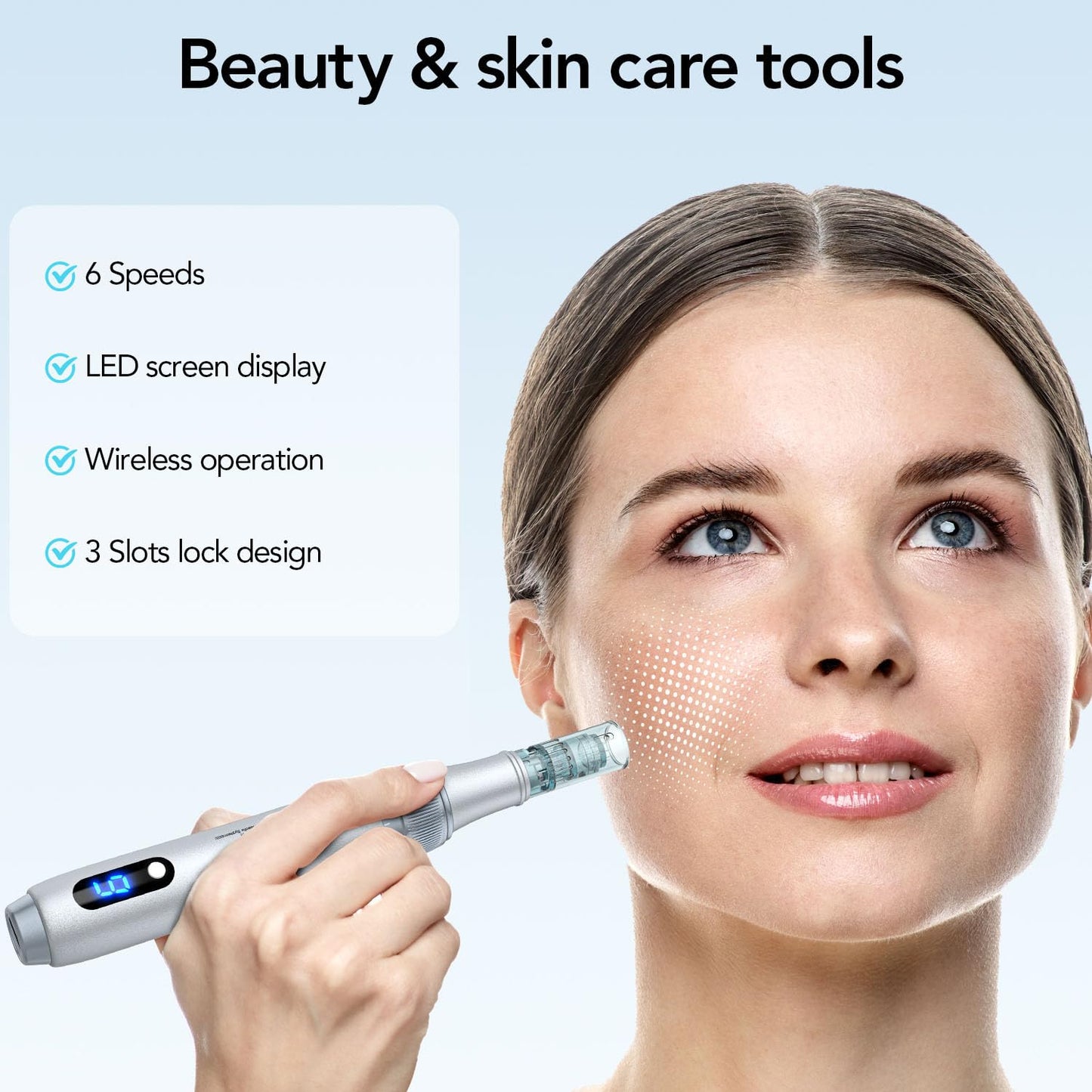 Microneedling Pen M7S for Skin Care – Professional Derma Pen 0.25mm Skin Care Tools for Men and Women Home Use (Silvery)