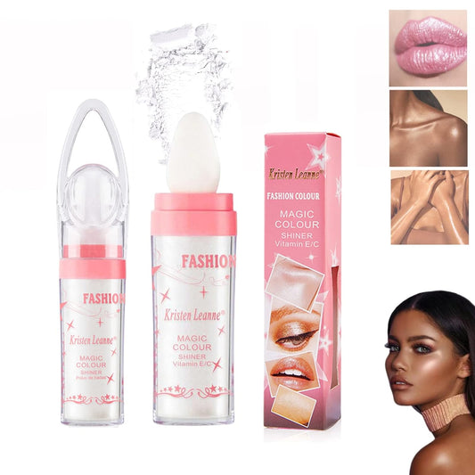 Polvo De Hadas Fairy Highlight Patting Powder Body Brightens the Natural Three-dimensional Patting Powder Blusher(01# White Moonbeam)