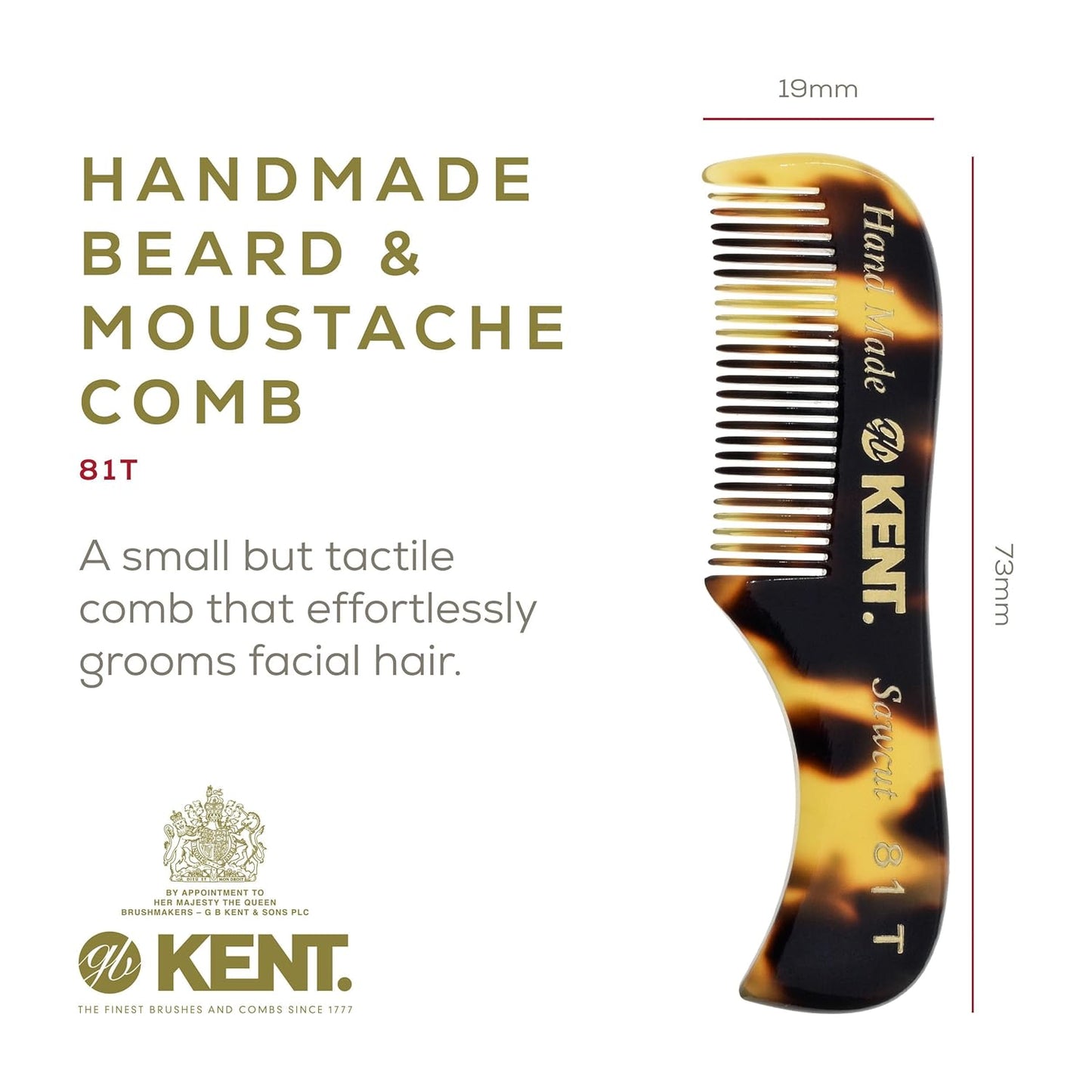 Kent Beard Comb Set Pocket Combs for Men - Pocket Beard and Mustache Comb Kit for Men for Travel and Home, Mini Combs for Mens Grooming, Handmade Kent Comb Mens Beard Grooming Set