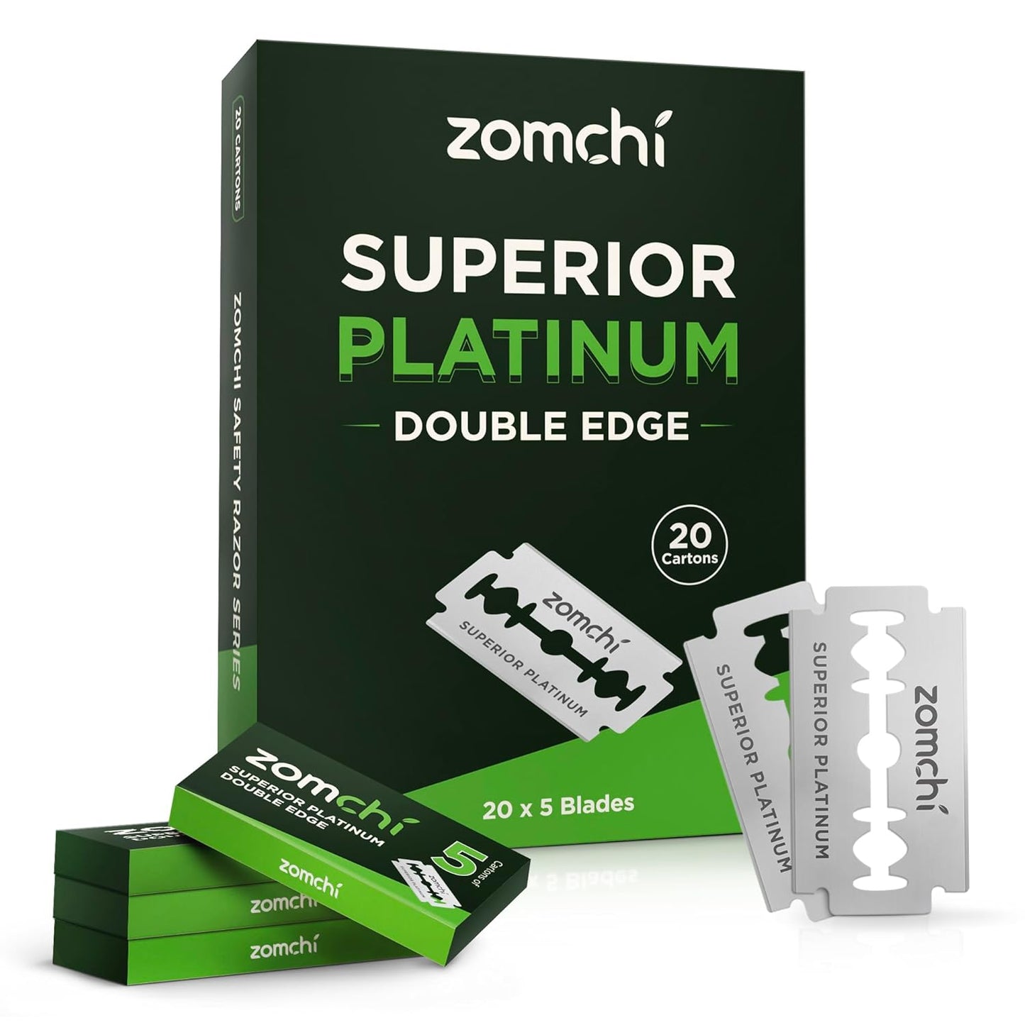 Double Edge Razor Blades, 100 Counts Safety Razor Blades for Shaving, Platinum Stainless Steel Shaving Blades for Men and Women, Fits All Standard Double Edge Razors