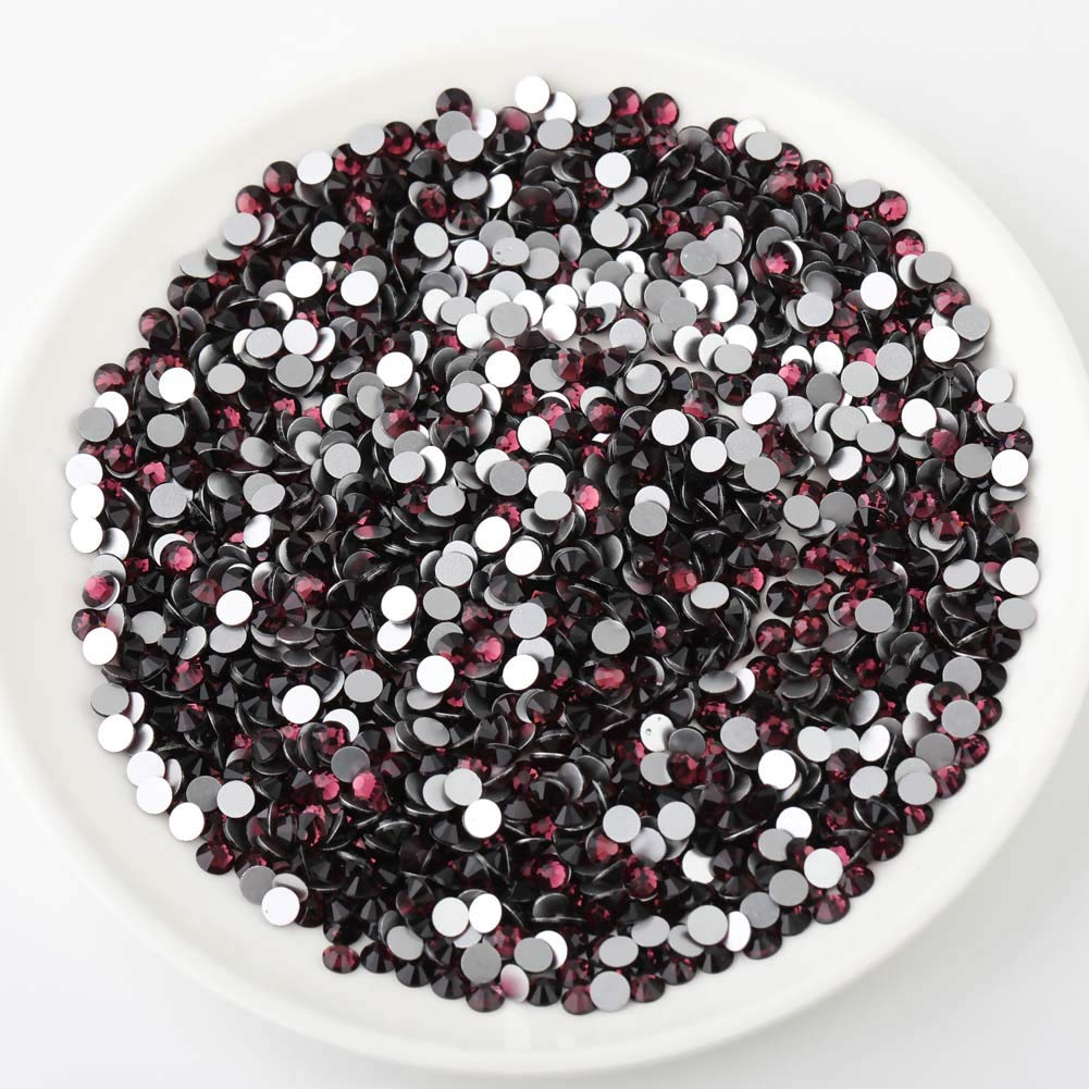 beadsland Flat Back Crystal Rhinestones Round Gems, Amethyst (1.9-2.0mm) SS6/1440pcs