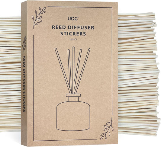 UCC 200PCS Reed Diffuser Sticks, 10 Inch Natural Rattan Sticks for Essential Oil, Premium Scented Oil Sticks, Aroma Replacements Refill Sticks for Aromatherapy, Home Fragrance, and DIY Crafts