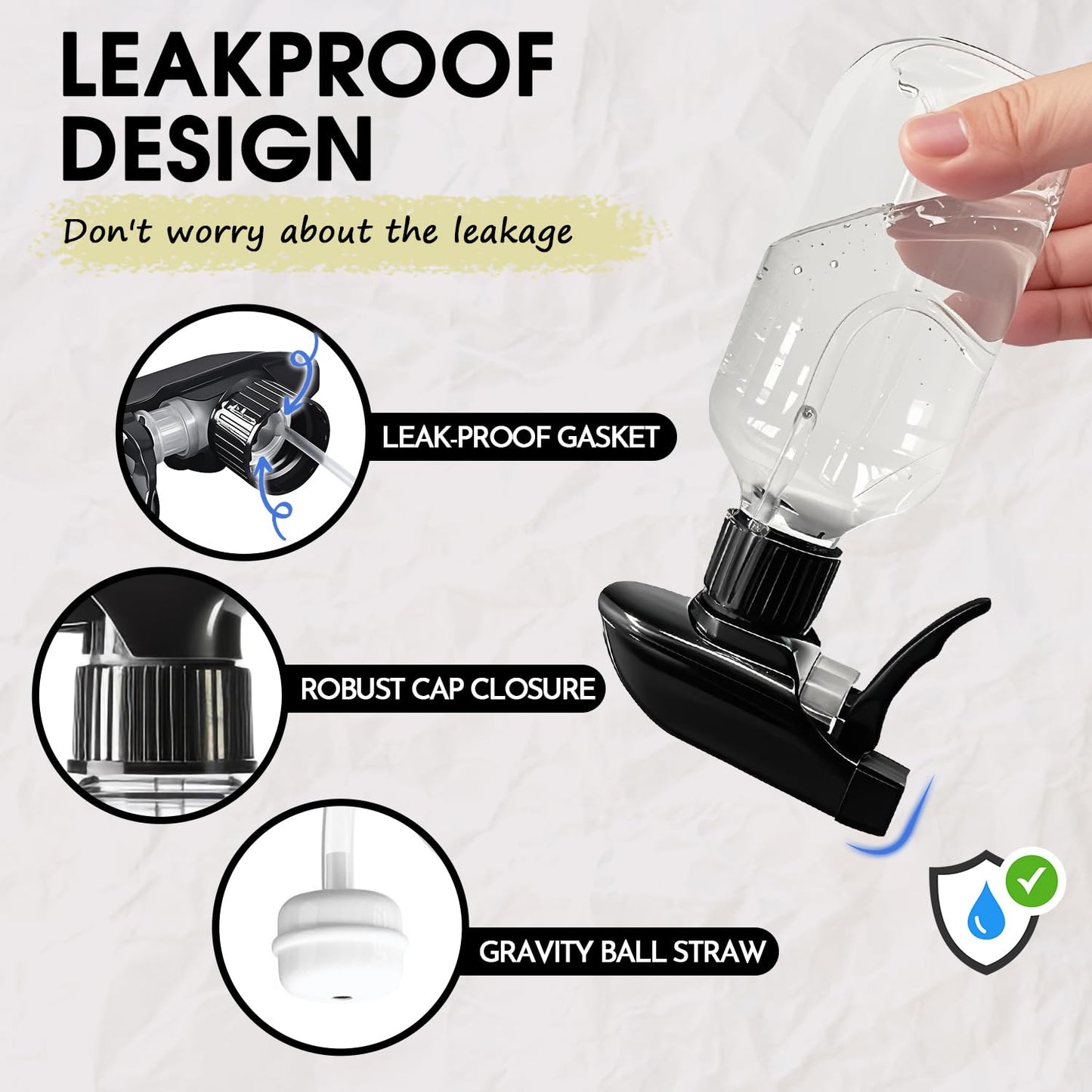 2 Packs Plastic Spray Bottles 360° Water Spray Bottle for Cleaning - 10 oz/300 ml Upside Down Spray Bottle Small Squirt Bottle with Adjustable Nozzle for Hair, Cooking, Plant, Pet (Clear + Green)