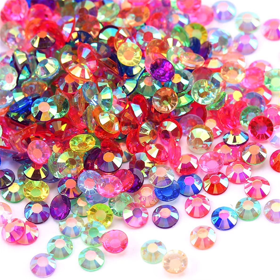4500 Pcs SS12 3mm AB Flatback Rhinestones for Nails Art Crafts Transparent Glitter Round Gems Goldens DIY Clothes Shoes(Clear Golden Yellow AB)