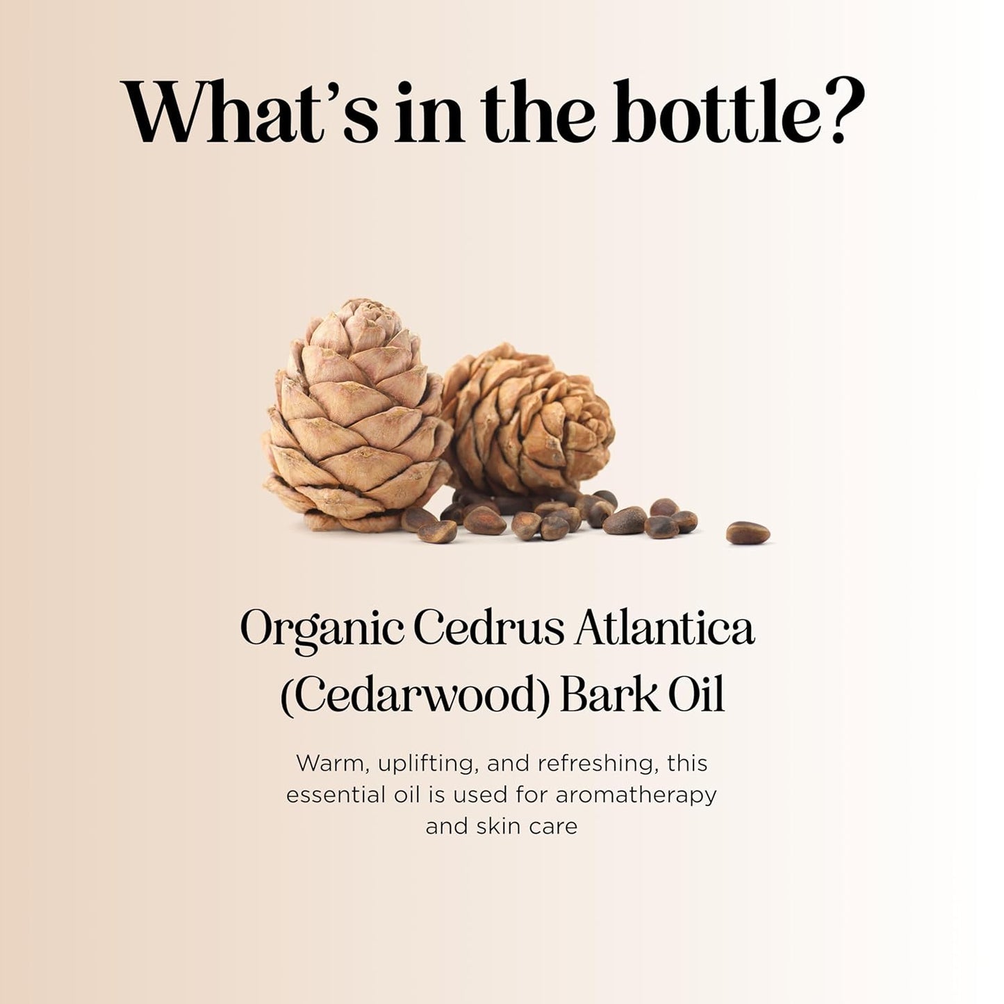 Certified Organic Cedarwood Essential Oil - 100% Pure Organic Cedarwood for Hair Skin & Nails plus Beauty DIYs - Calming Aromatherapy Essential Oil for Diffusers - USDA Non-GMO & Undiluted