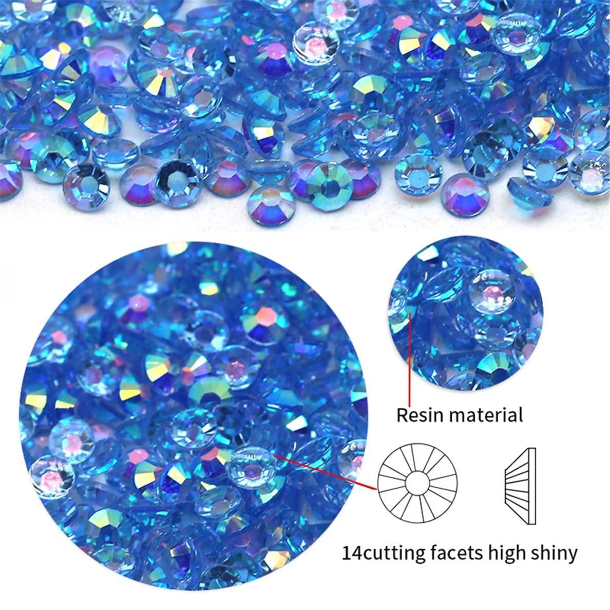 2250 Pcs SS16 4mm AB Flatback Rhinestones for Nails Art Crafts Transparent Glitter Round Gems Coffees DIY Clothes Shoes(Clear Yellow Coffee AB)