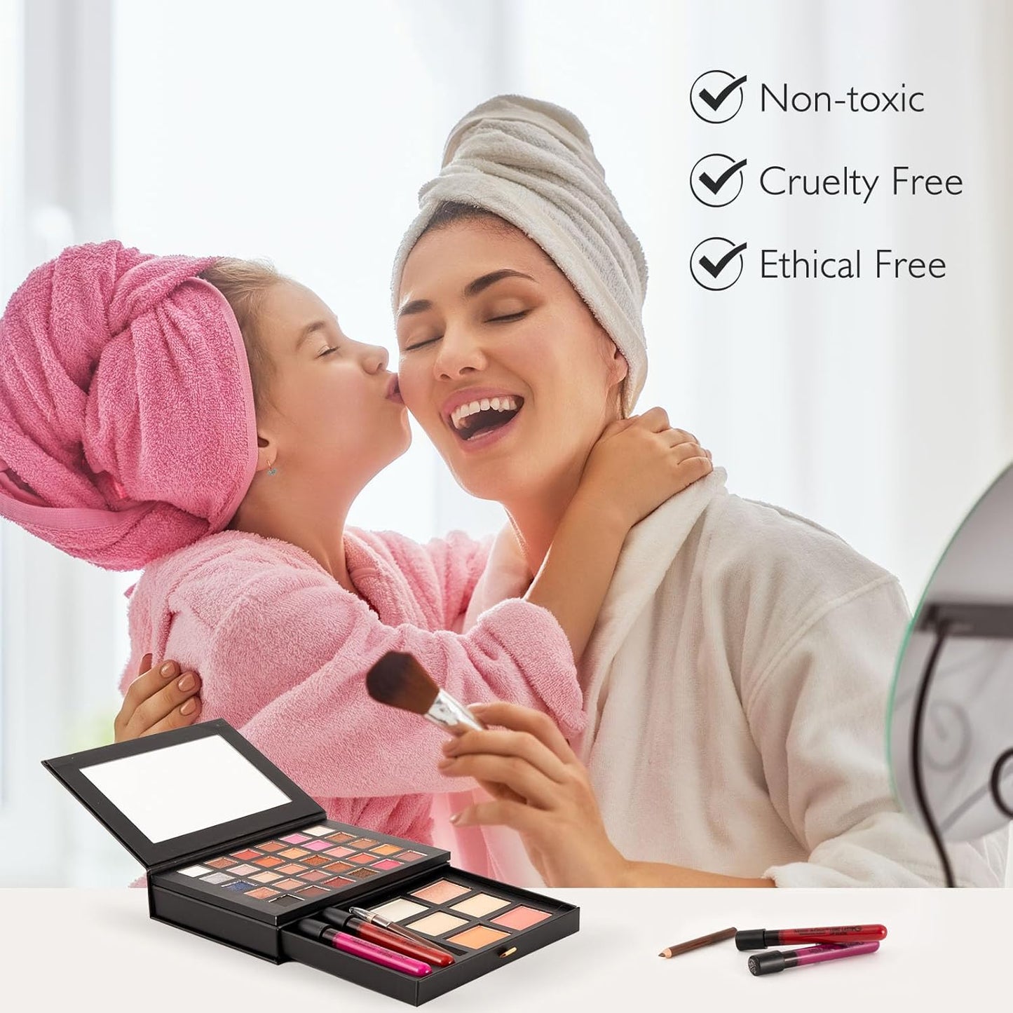 All in One Makeup Kit,Makeup Palette Includes 30 Color Eyeshadow, 2 Color Highlighter，2 Color Pressed Powder，2 Color Blusher，2 Pcs lip gloss，1 Pcs Eyepencil, Mirror,Makeup Gift Set for Women (017Y)