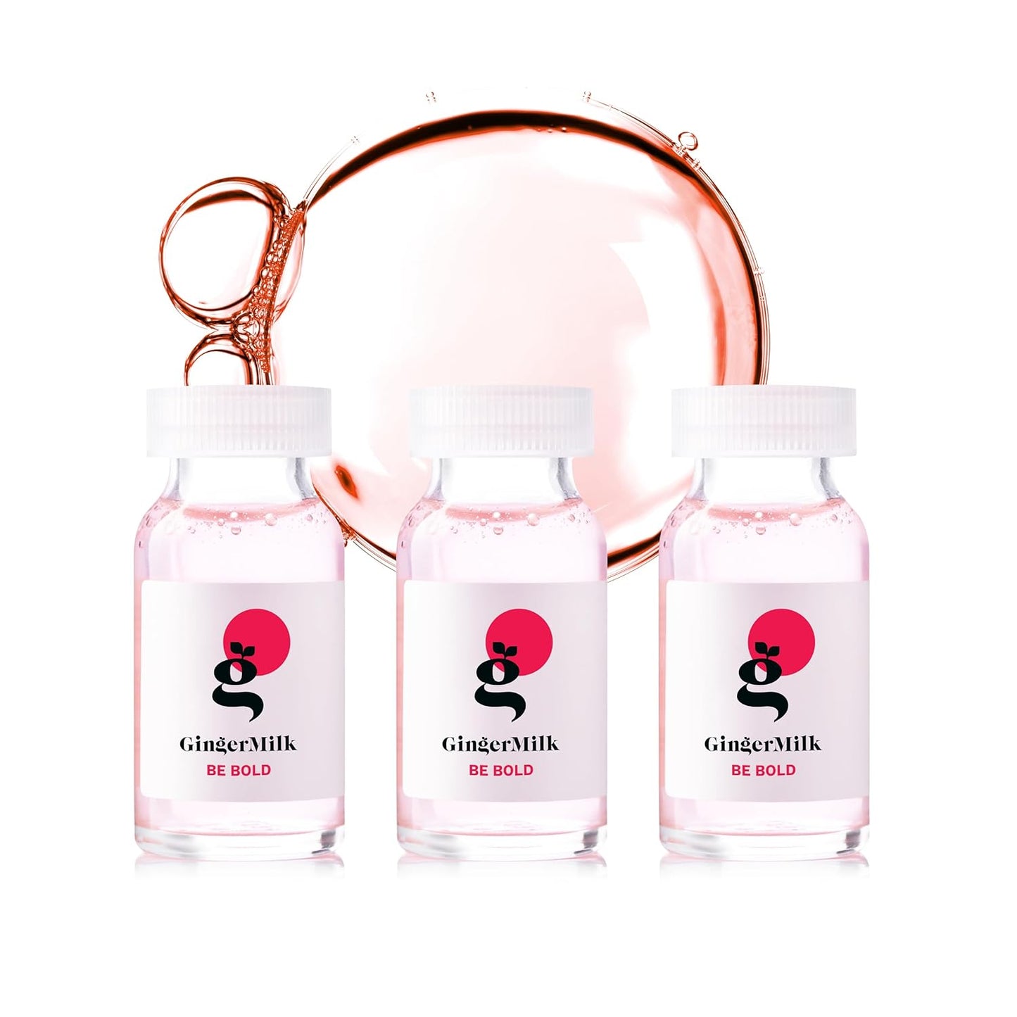 Ginger Milk Hair Repair Ampoule with Hyaluronic Acid for Damaged Hair Treatment (Pack 3 x 0.5 fl oz)