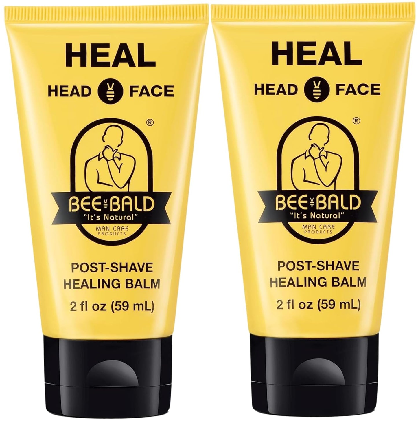 Bee Bald HEAL Aftershave for Men Healing Balm, Immediately Calms & Soothes Damaged Skin, Treats Bumps, Redness, Razor Burn & Other Shaving Post Shave Irritations, 2 Fl Oz (Pack of 2)