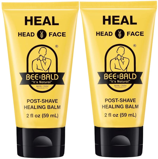Bee Bald HEAL Aftershave for Men Healing Balm, Immediately Calms & Soothes Damaged Skin, Treats Bumps, Redness, Razor Burn & Other Shaving Post Shave Irritations, 2 Fl Oz (Pack of 2)