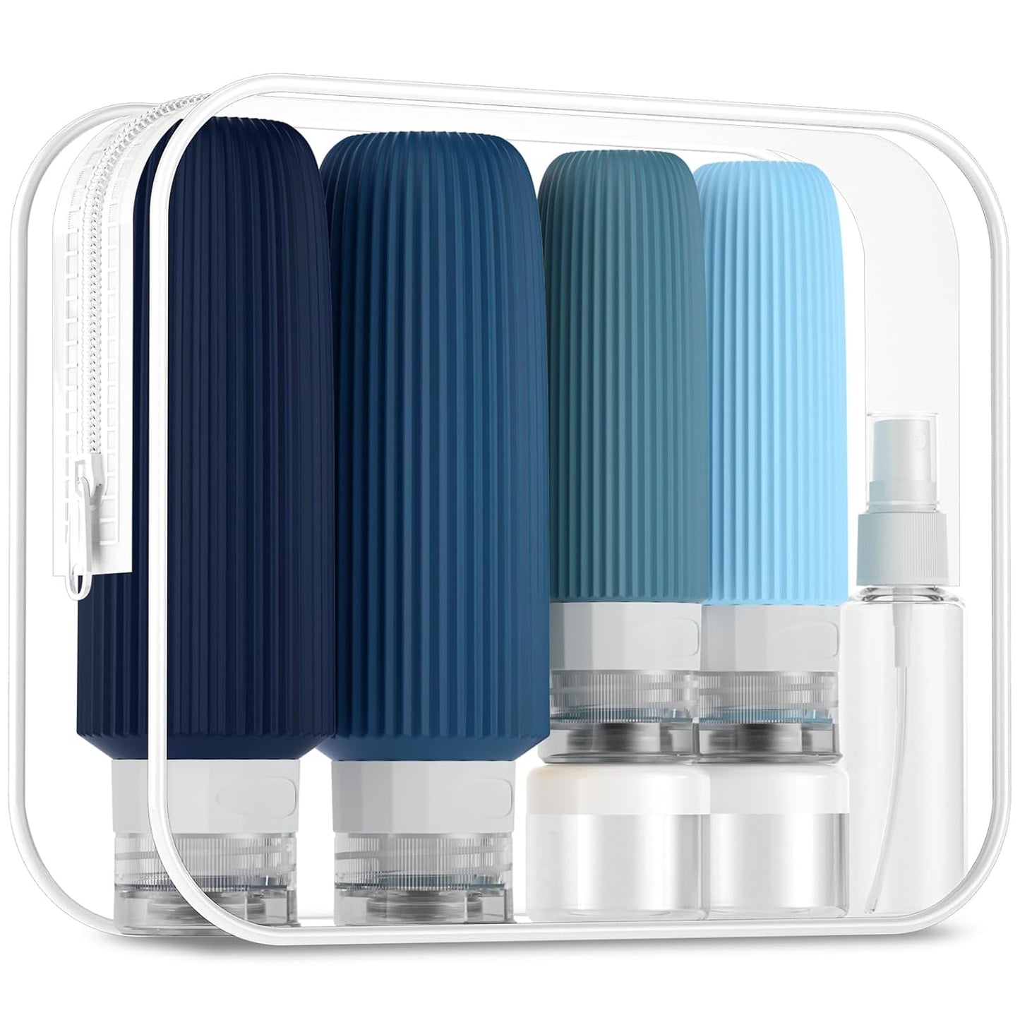 16 Pack Travel Bottles for Toiletries, Large 6oz Silicone Travel Containers jar for Toiletries, Leak Proof Refillable Liquid Shampoo And Conditioner Travel Essentials toiletry Bottles