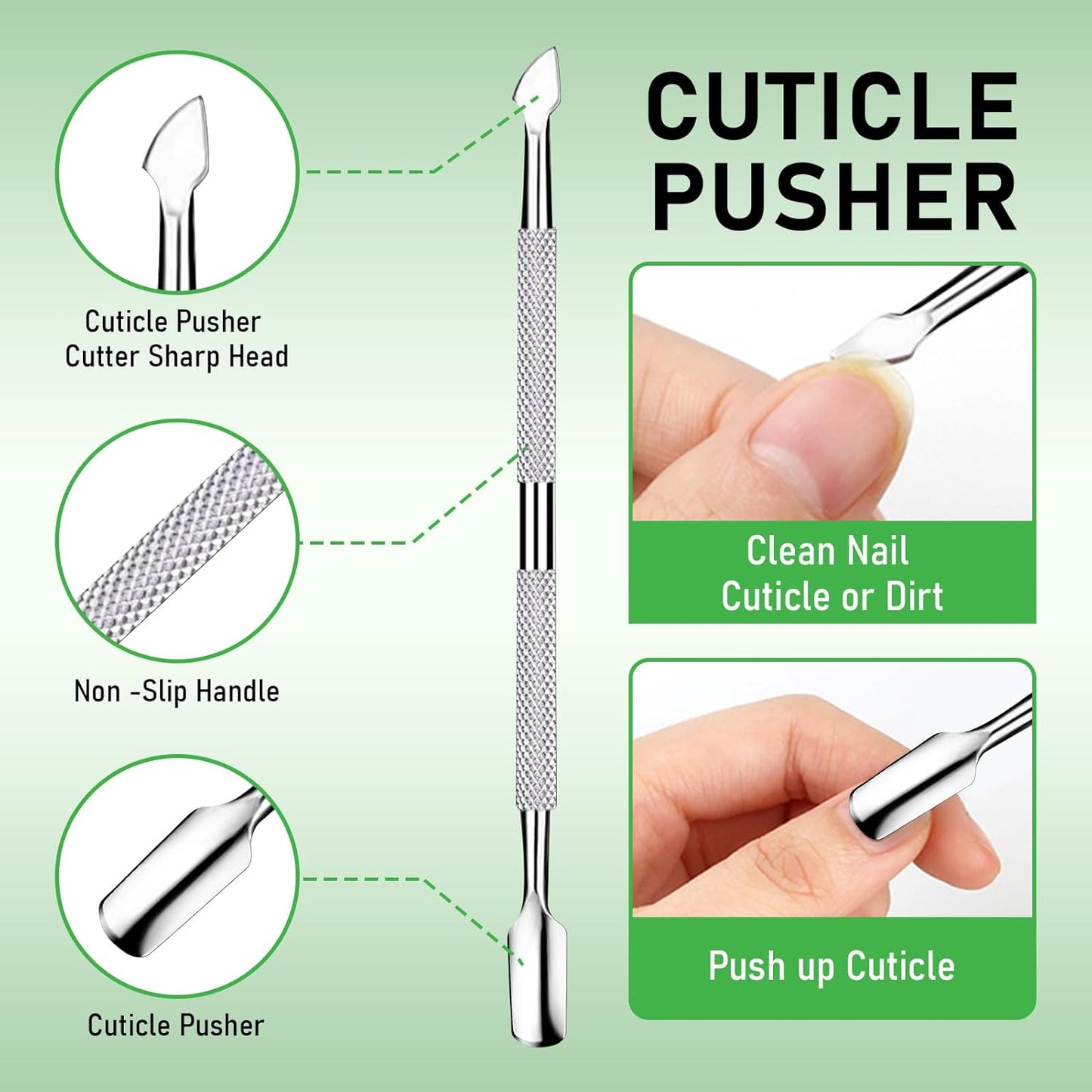 Cuticle Remover Kit, Cuticle Remover Cream, Cuticle Trimmer, Cuticle Pusher, Cuticle Nipper, Professional Cuticle Remover Tools Set, Stainless Steel Manicure Tools with 15ml Cuticle Softener